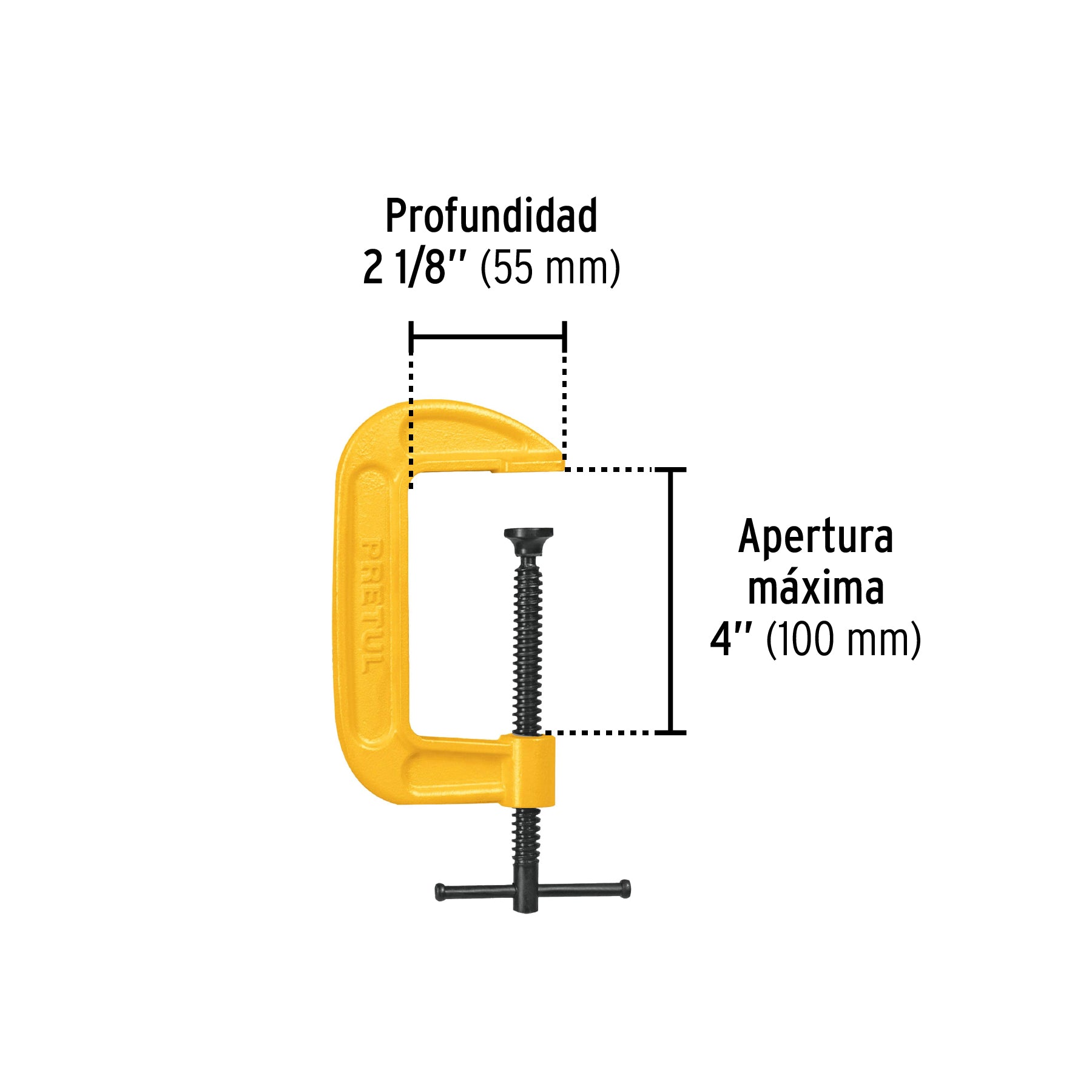 Prensa 4" de hierro dúctil para carpintería, PRETUL