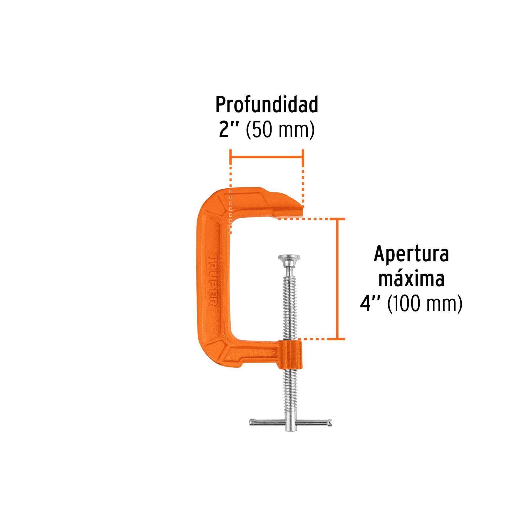 Prensa 4" de hierro dúctil para carpintería, TRUPER