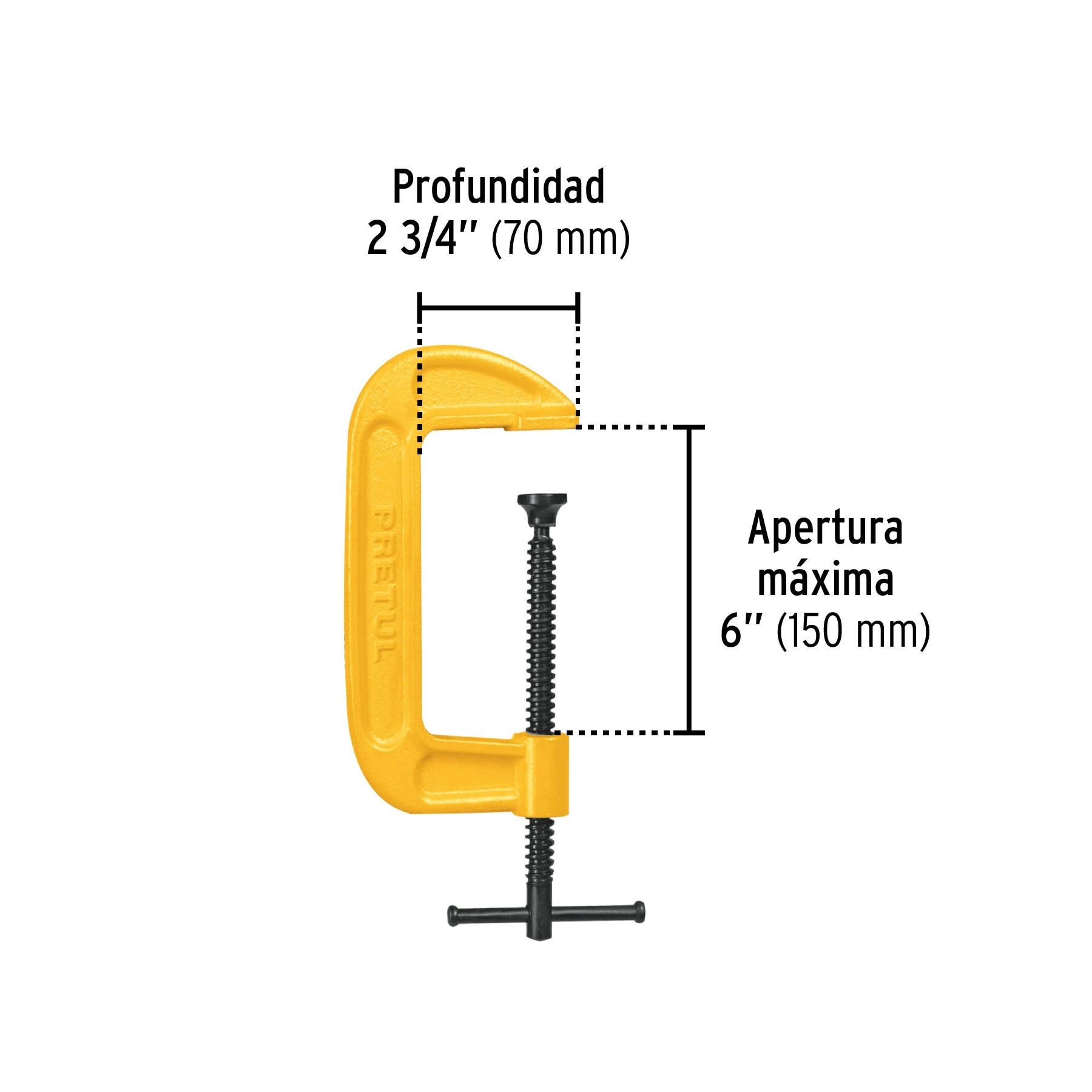 Prensa 5" de hierro dúctil para carpintería, PRETUL