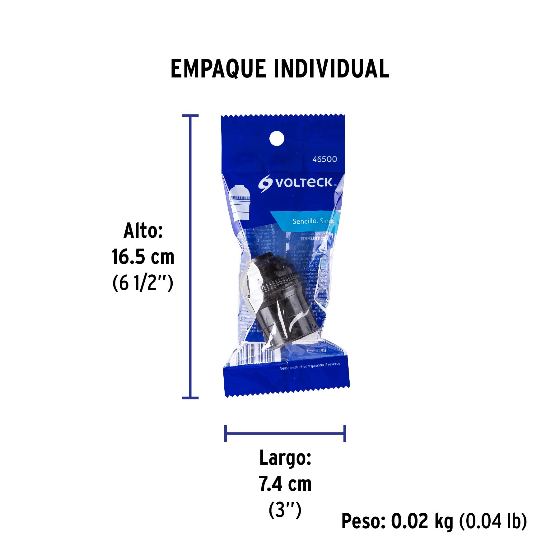 Portalámpara de baquelita, sencillo, VOLTECK - Empaque