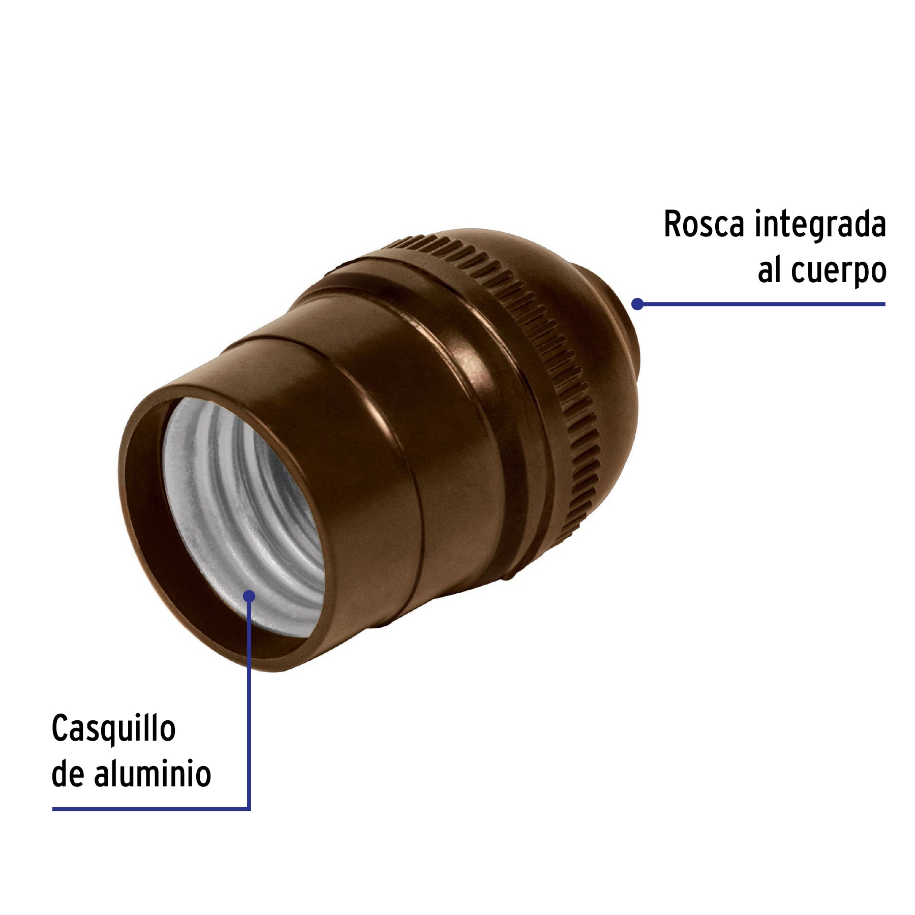 Portalámpara de baquelita, sencillo, VOLTECK