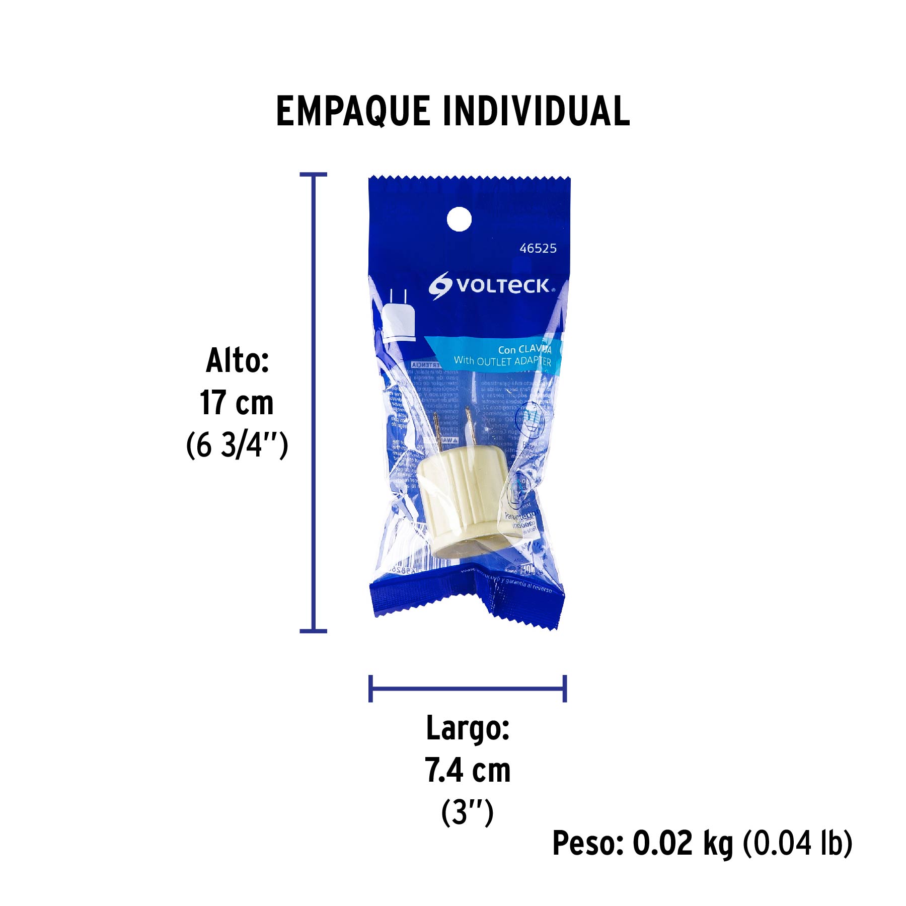 Portalámpara de baquelita, con adaptador, marfil, VOLTECK - Empaque