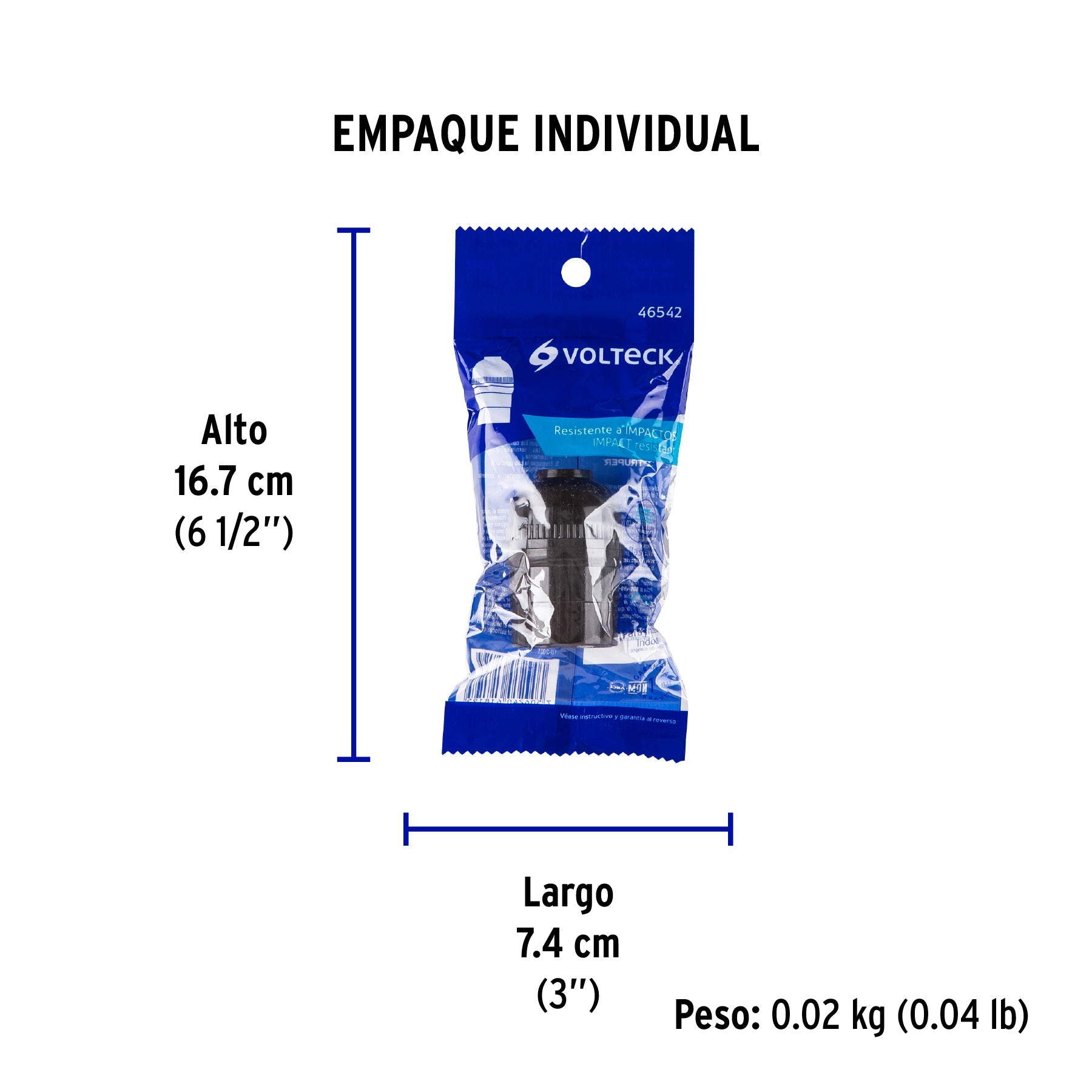 Portalámpara de policarbonato, sencillo, VOLTECK - Empaque