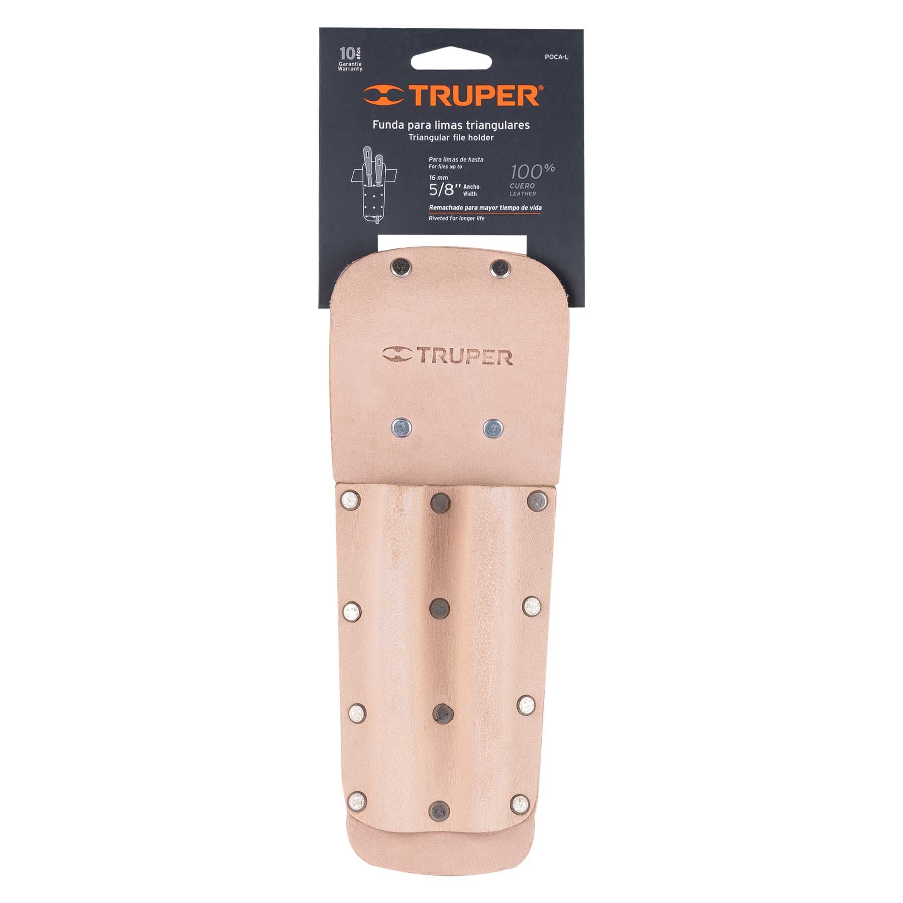 Funda de carnaza para limas triangulares, TRUPER