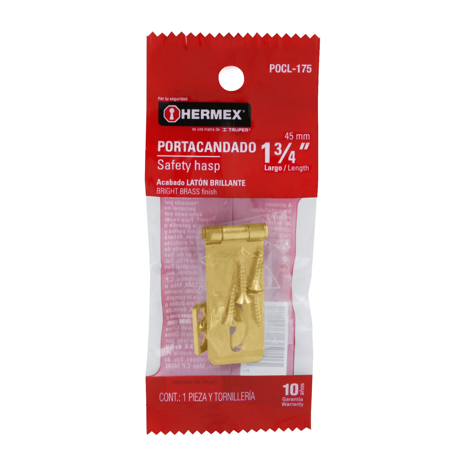 Portacandado de acero latonado 1-3/4", HERMEX