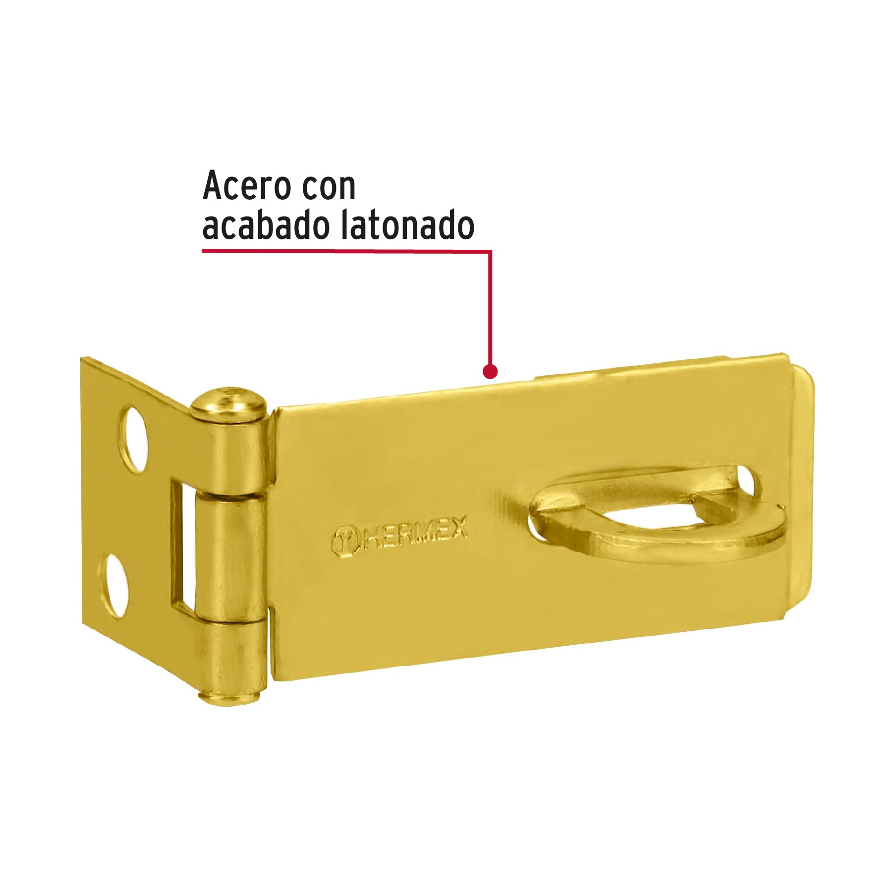 Portacandado de acero latonado 1-3/4", HERMEX