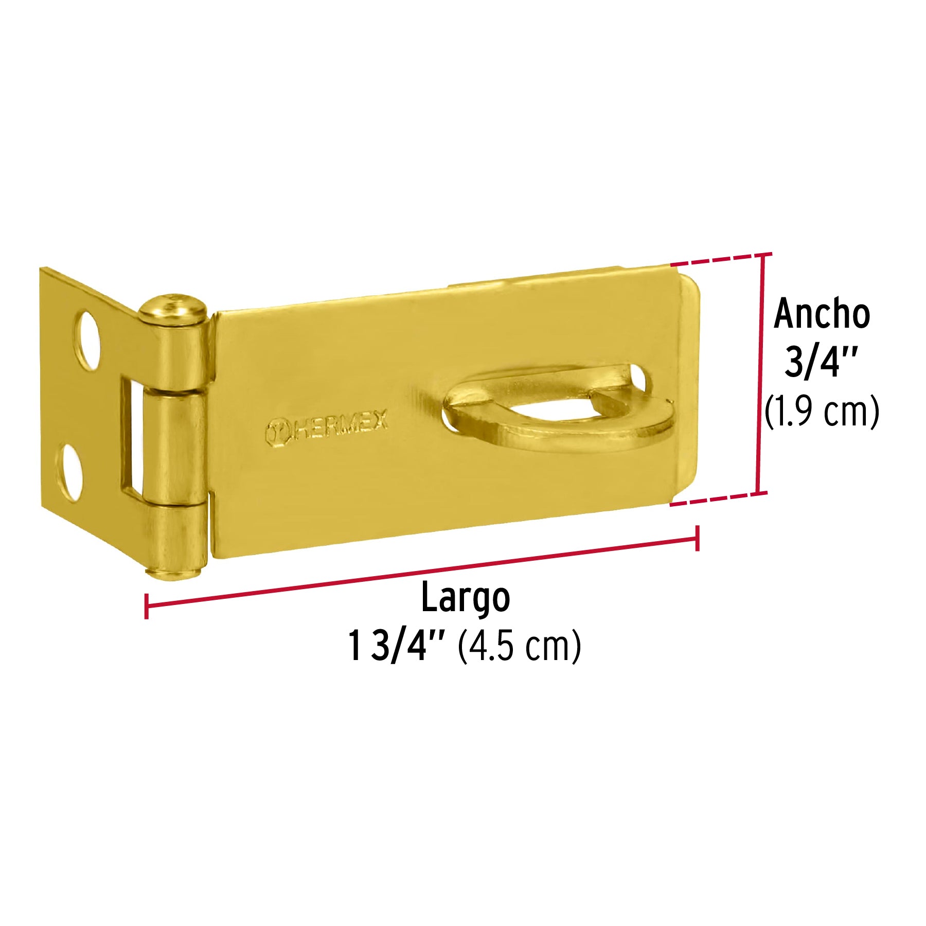 Portacandado de acero latonado 1-3/4", HERMEX