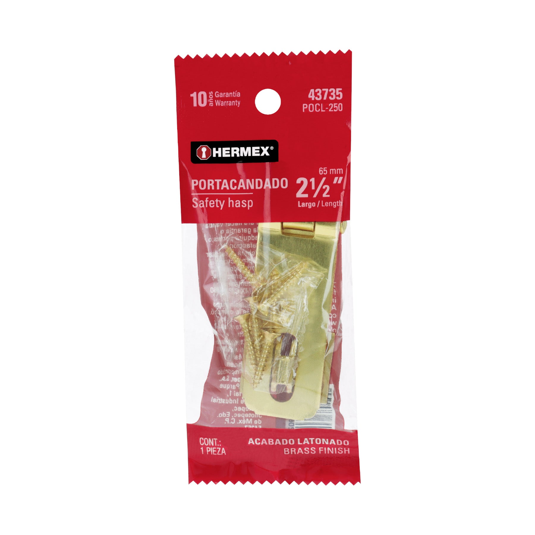 Portacandado de acero latonado 2-1/2", HERMEX