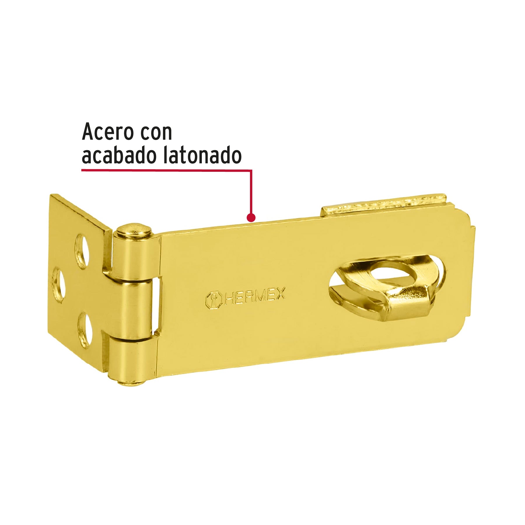 Portacandado de acero latonado 2-1/2", HERMEX