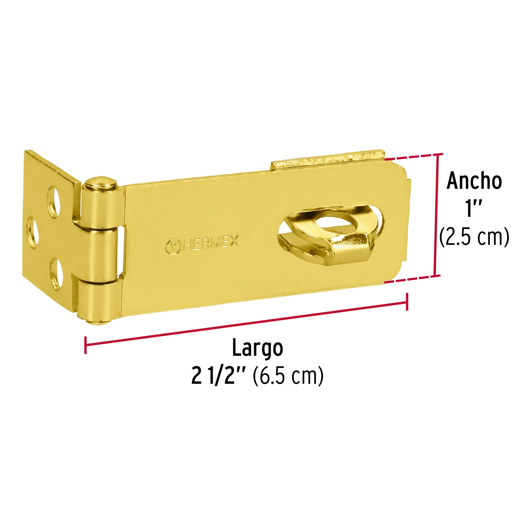 Portacandado de acero latonado 2-1/2", HERMEX
