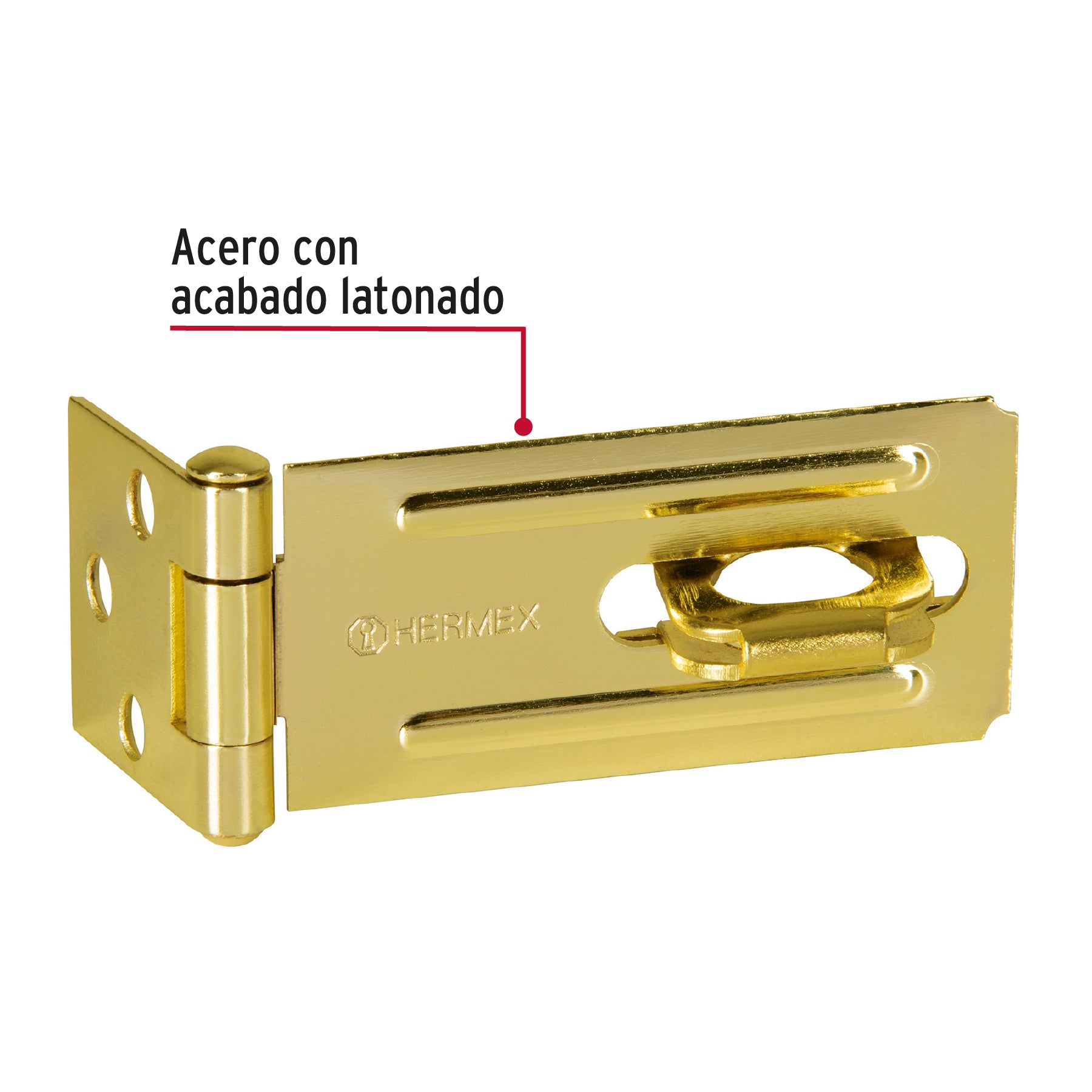 Portacandado de acero latonado 3-1/4", HERMEX