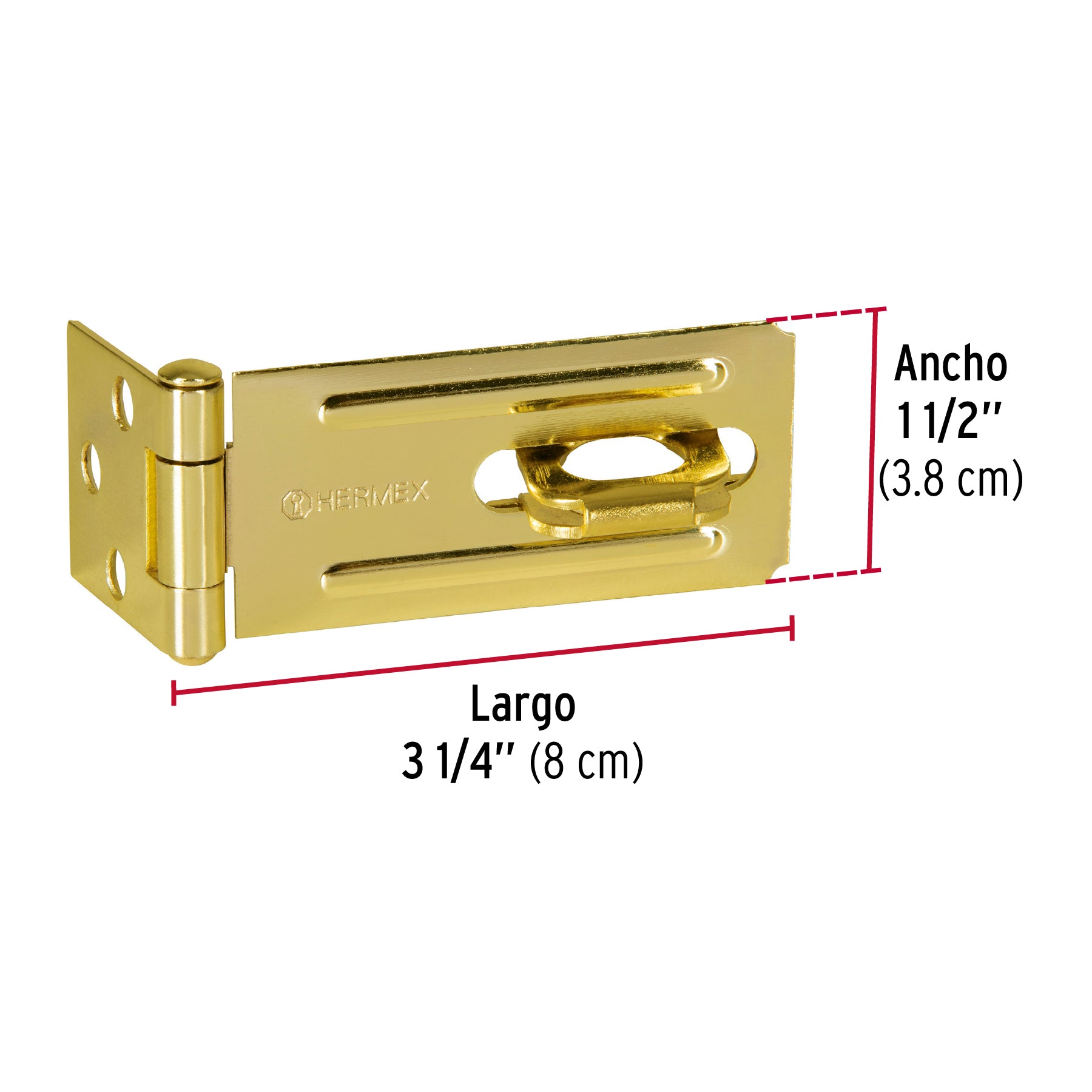 Portacandado de acero latonado 3-1/4", HERMEX