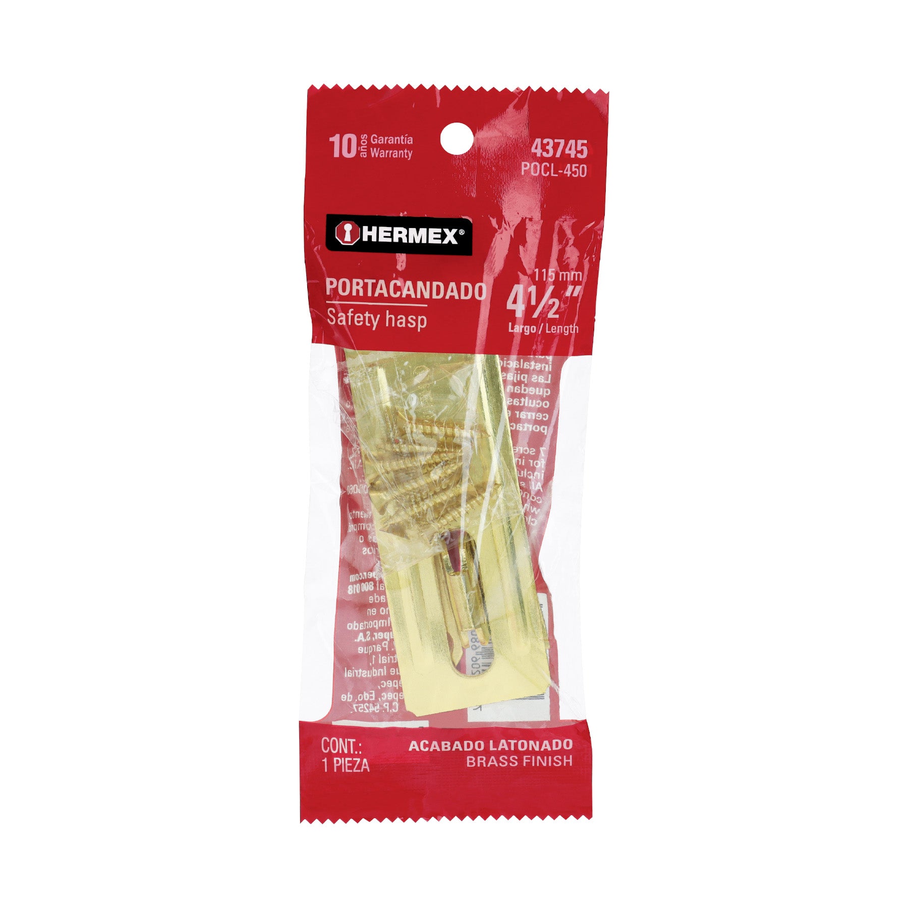 Portacandado de acero latonado 4-1/2", HERMEX