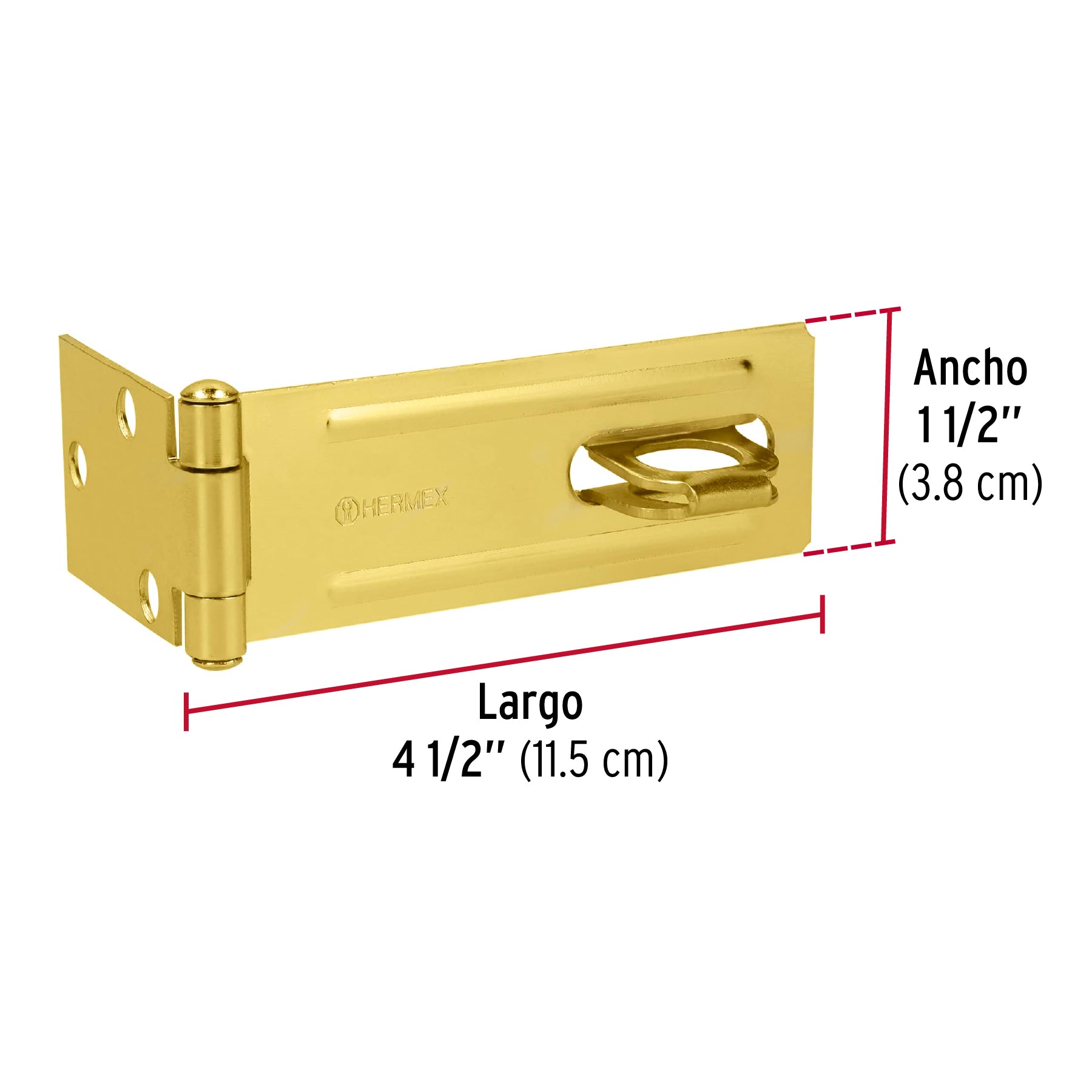 Portacandado de acero latonado 4-1/2", HERMEX