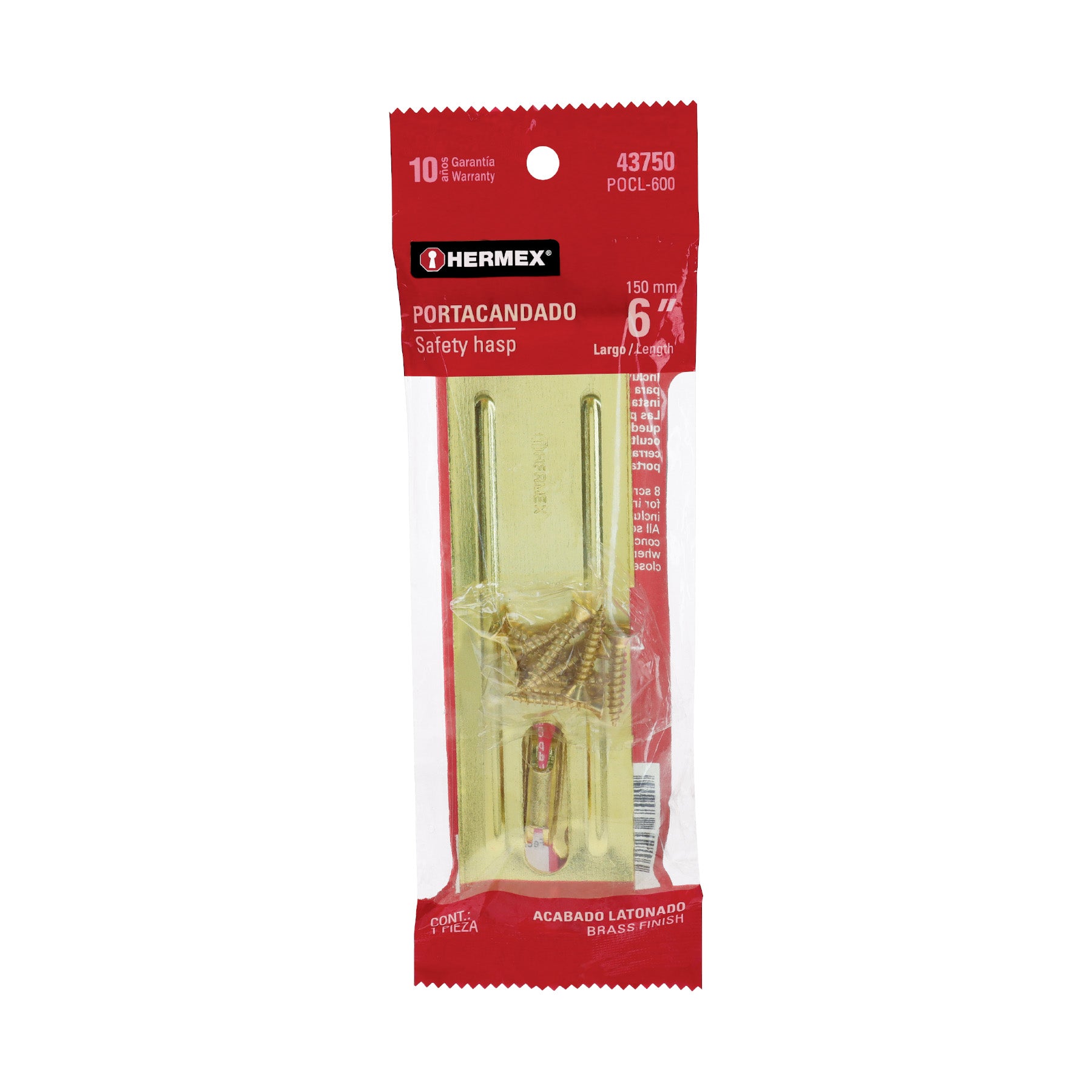 Portacandado de acero latonado 6", HERMEX