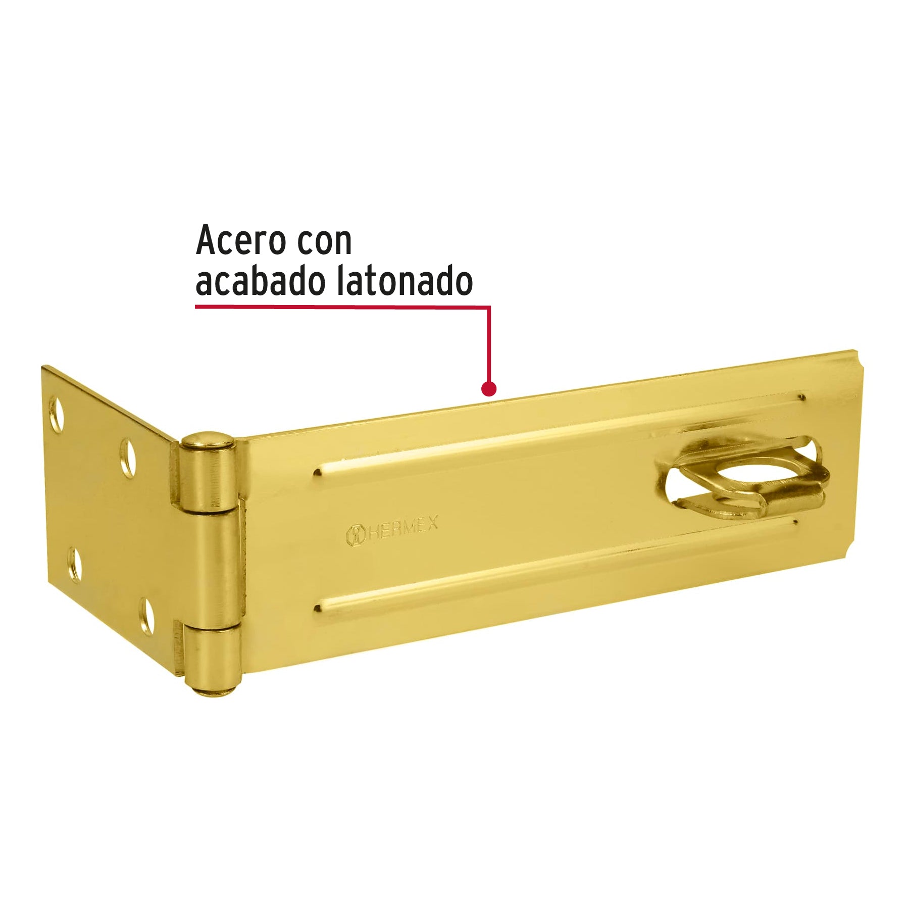 Portacandado de acero latonado 6", HERMEX