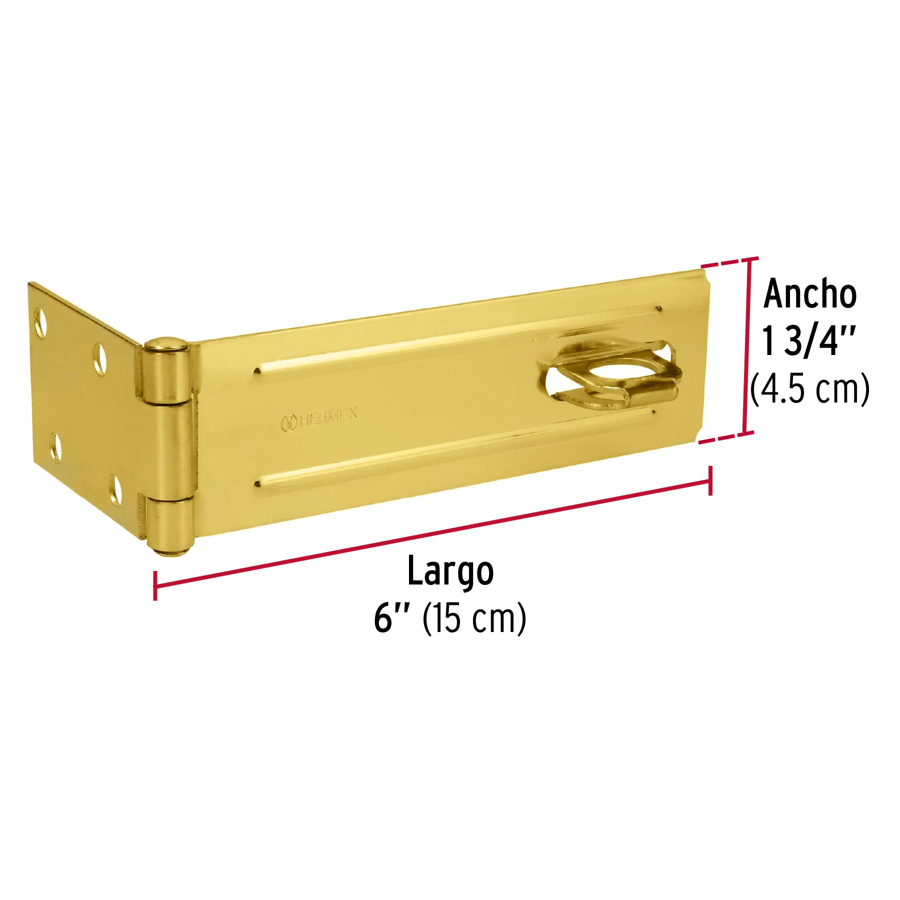 Portacandado de acero latonado 6", HERMEX
