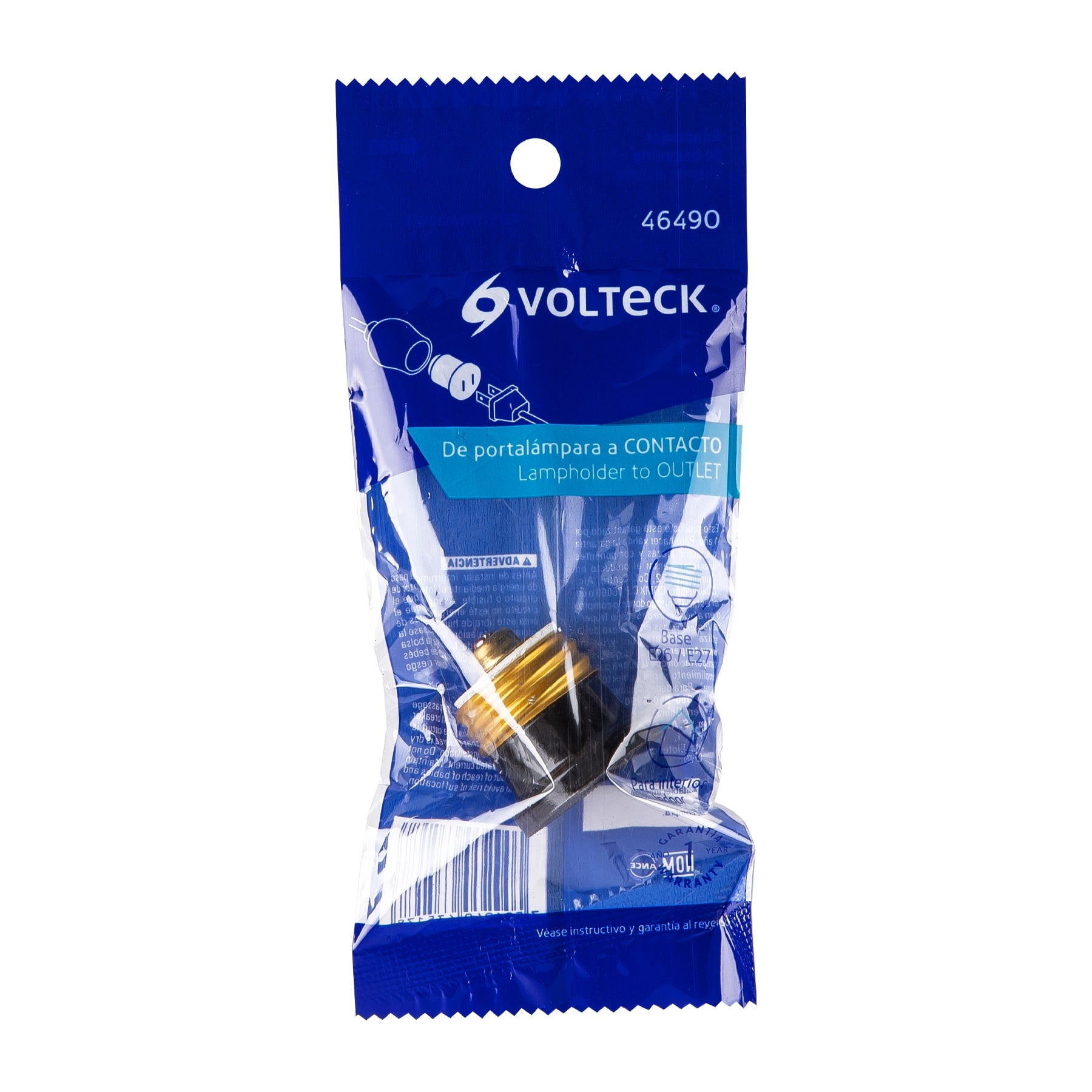 Adaptador de portalámpara a contacto, VOLTECK
