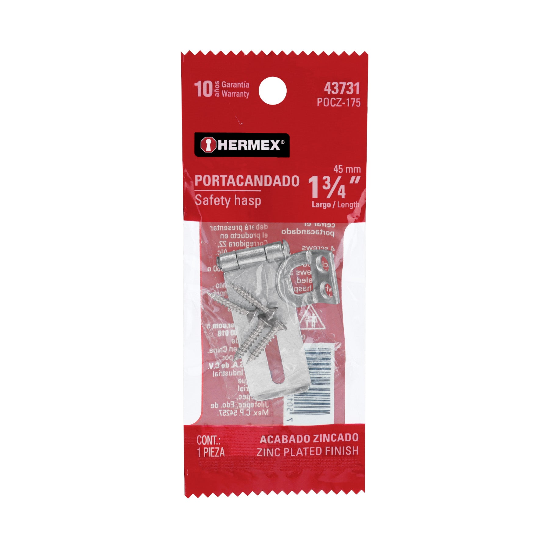 Portacandado de acero zincado 1-3/4", HERMEX