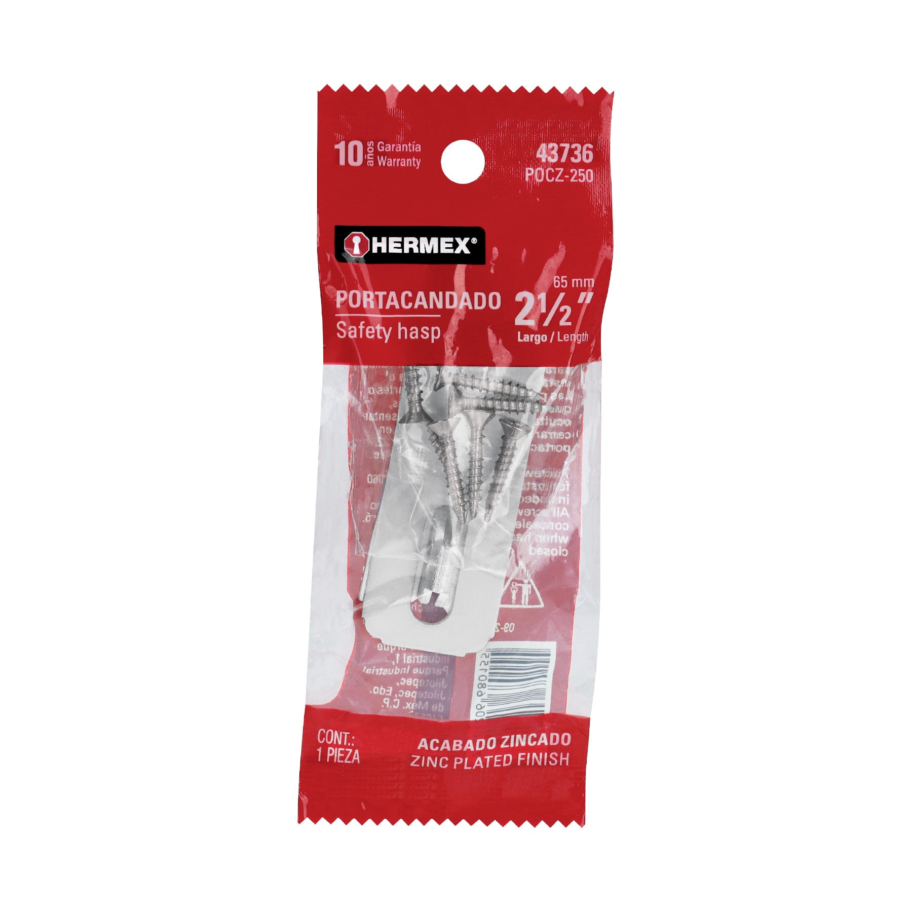 Portacandado de acero zincado 2-1/2", HERMEX
