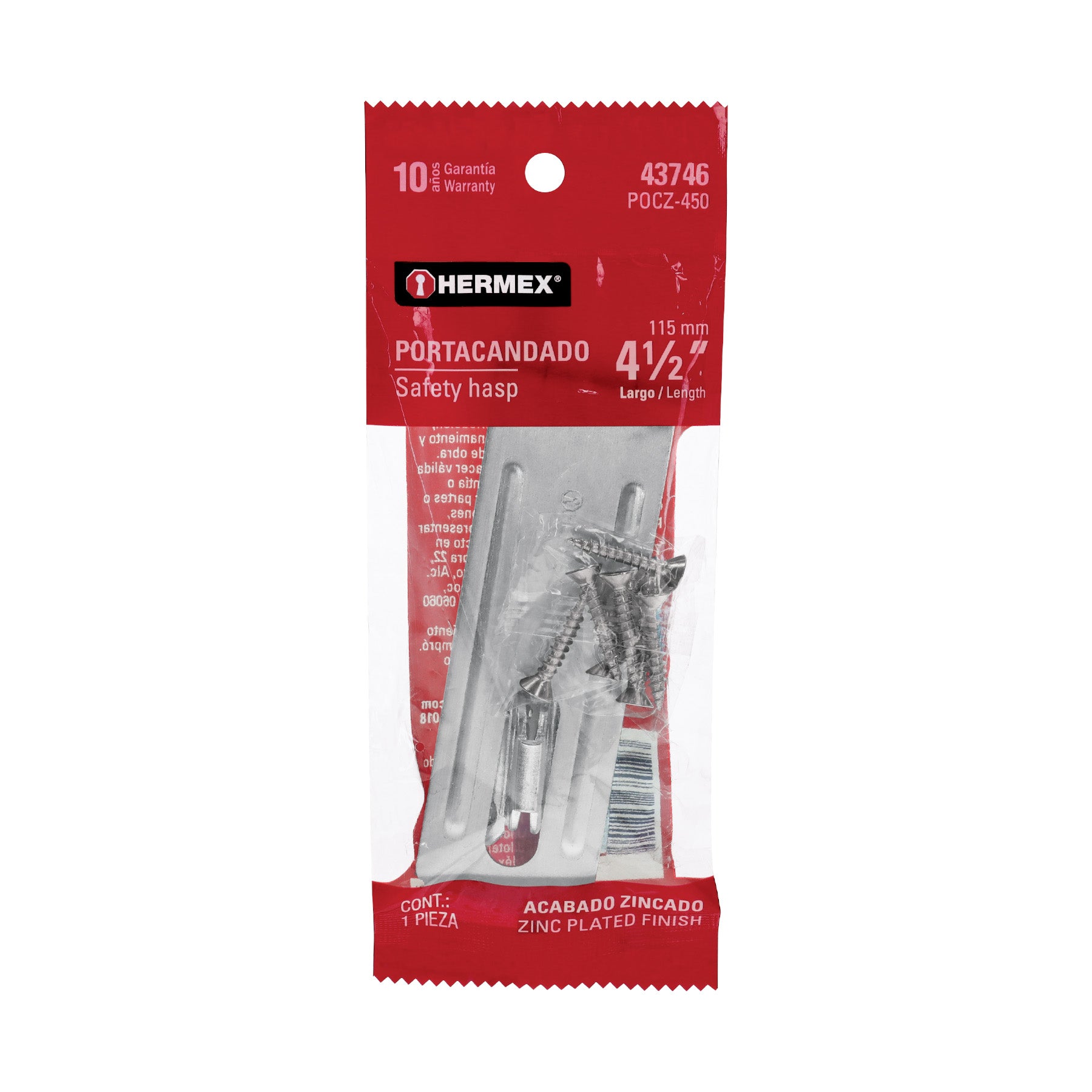 Portacandado de acero zincado 4-1/2", HERMEX