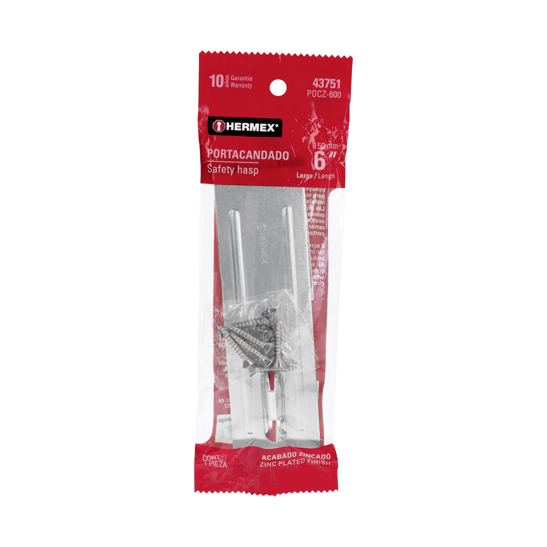 Portacandado de acero zincado 6", HERMEX