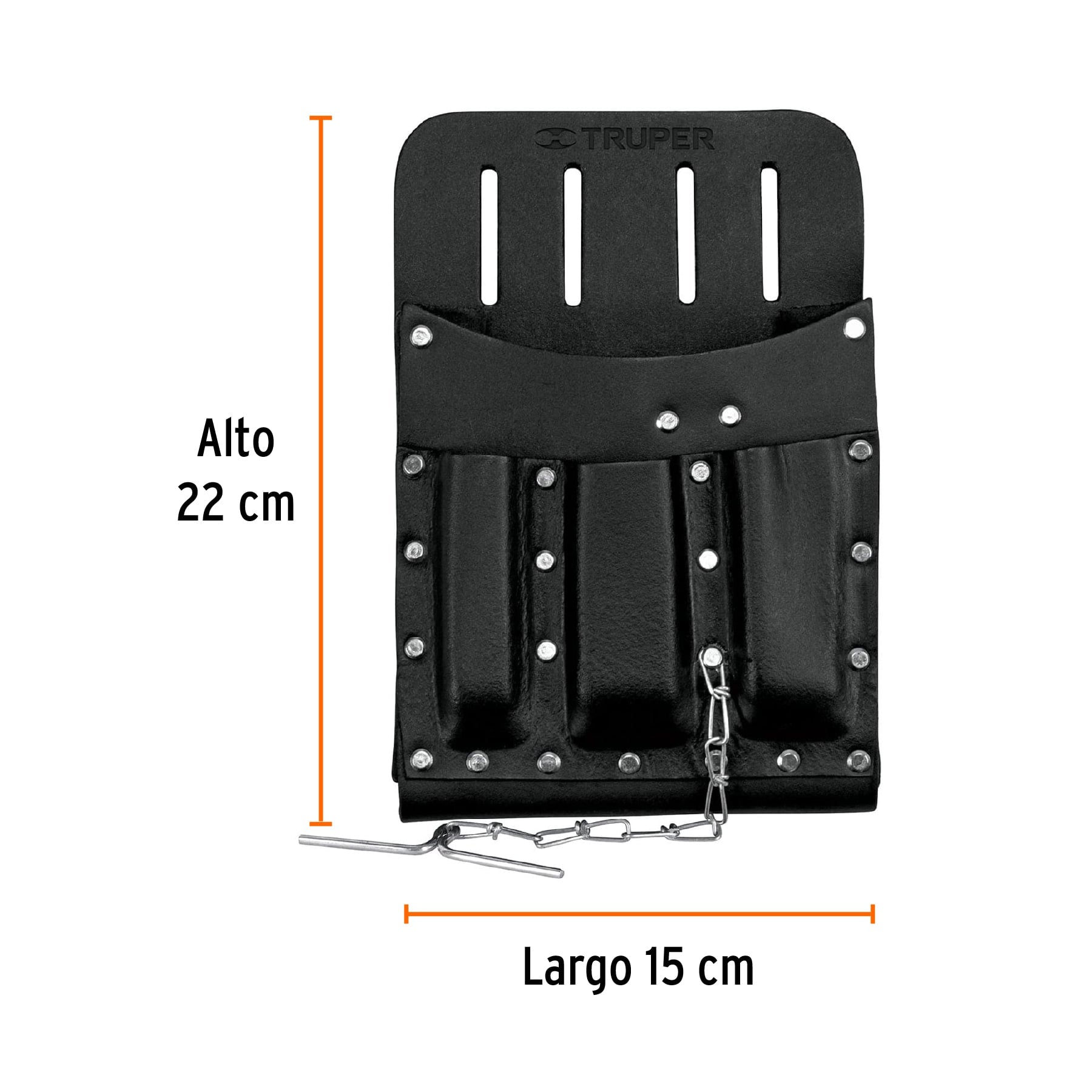 Porta herramientas de cuero con 11 compartimentos, TRUPER