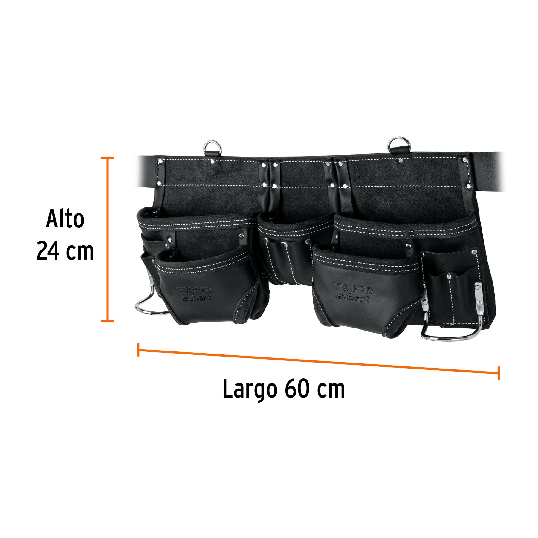 Porta herramientas de carnaza, 15 compartimentos, EXPERT