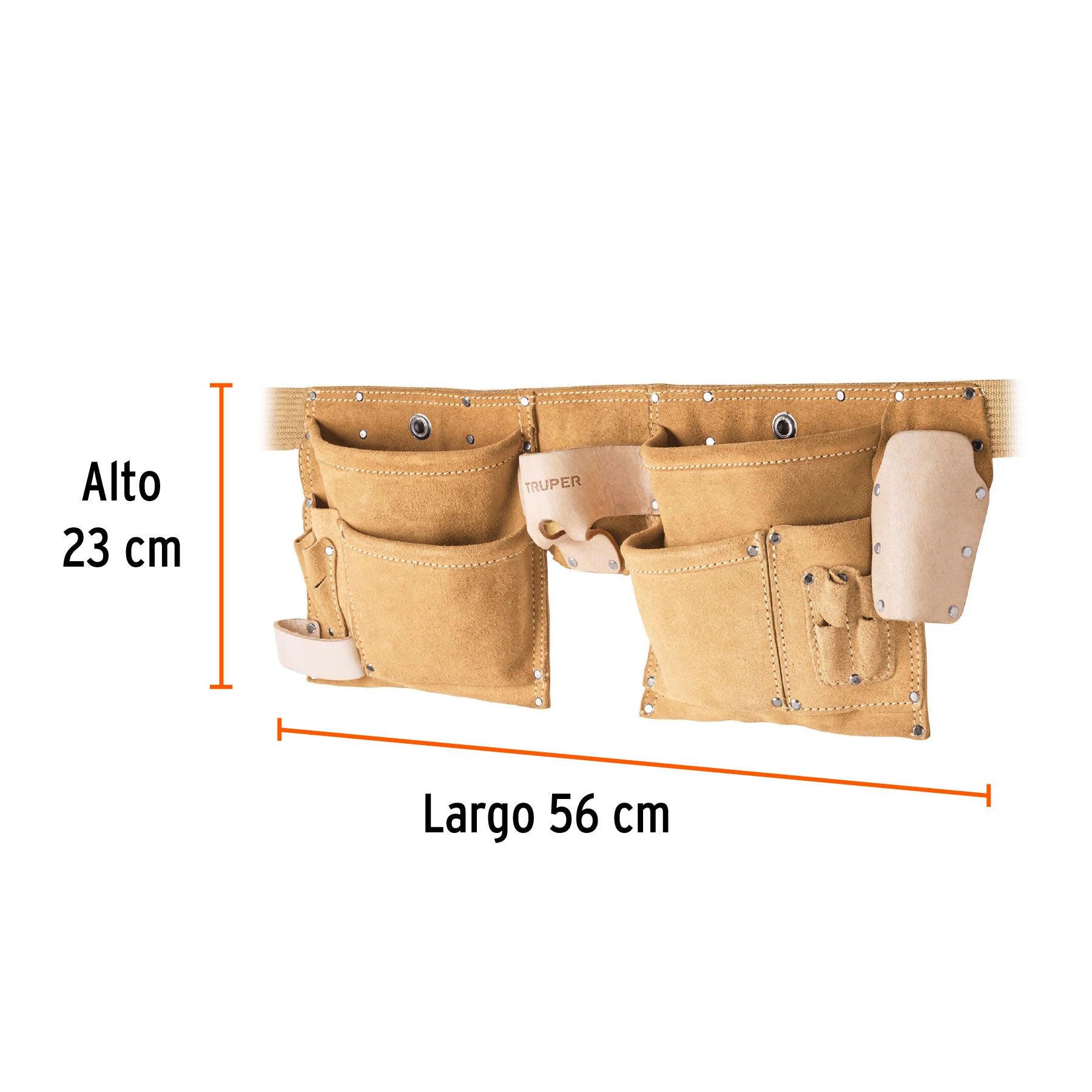 Porta herramientas de carnaza con 13 compartimentos, TRUPER