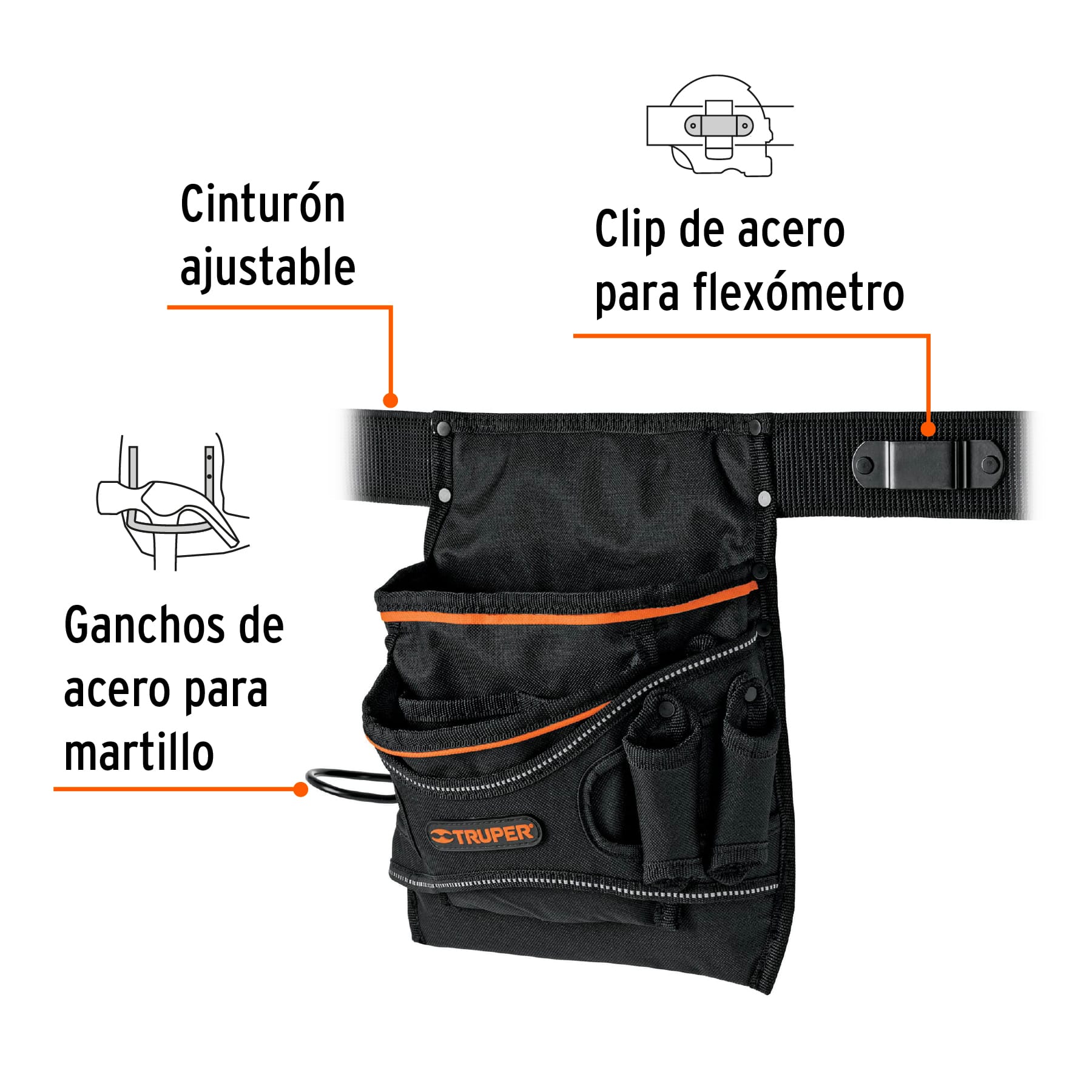Porta herramientas de poliéster, 13 compartimentos, TRUPER