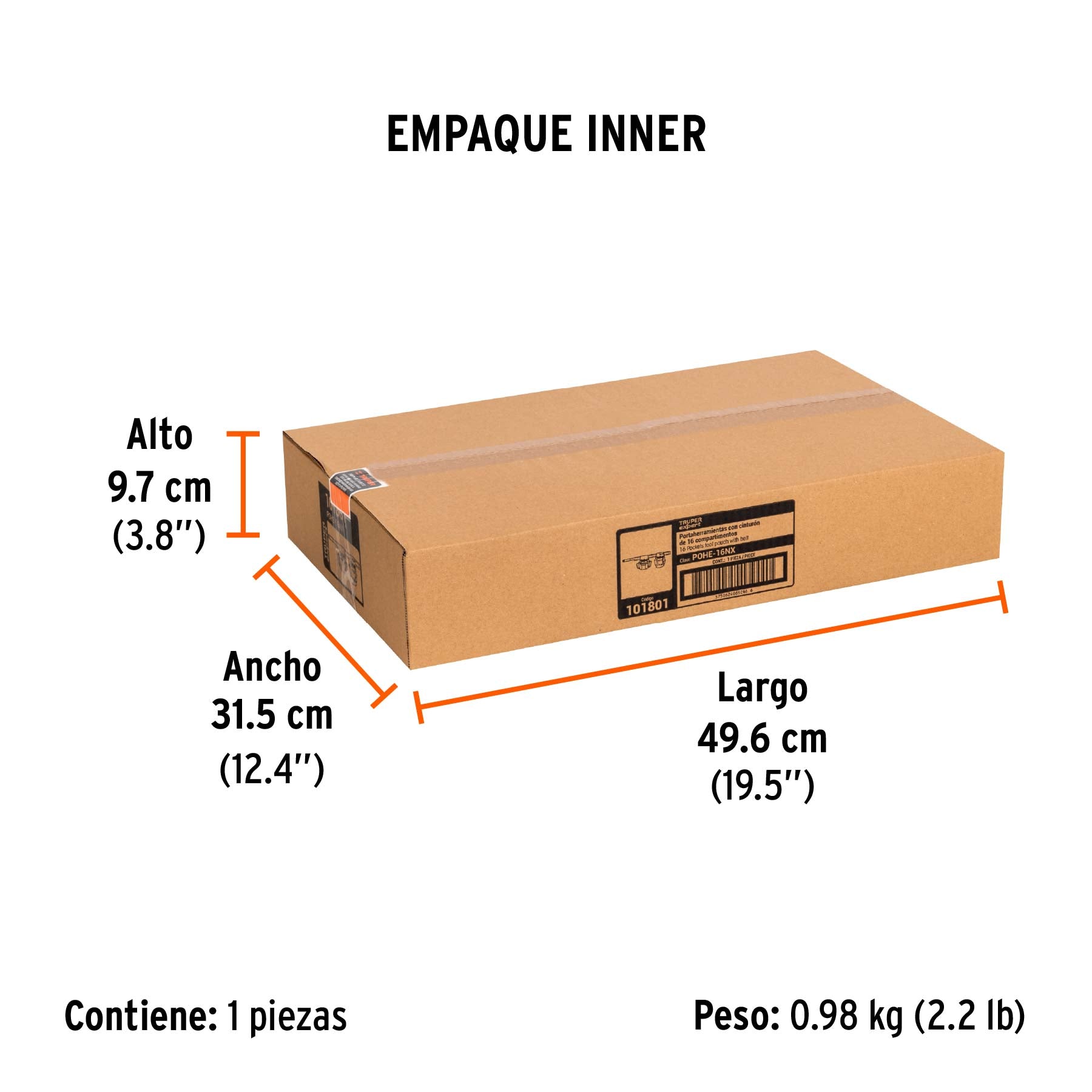 Porta herramientas de poliéster, 16 compartimentos, EXPERT - Empaque