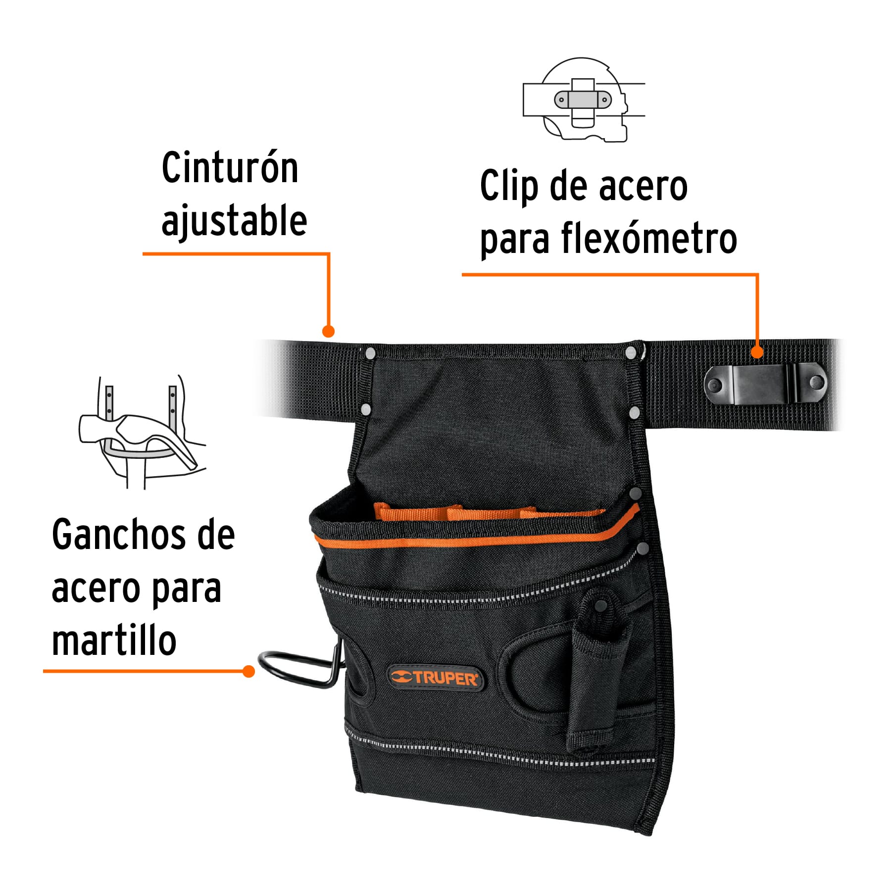 Porta herramientas de poliéster, 7 compartimentos, TRUPER