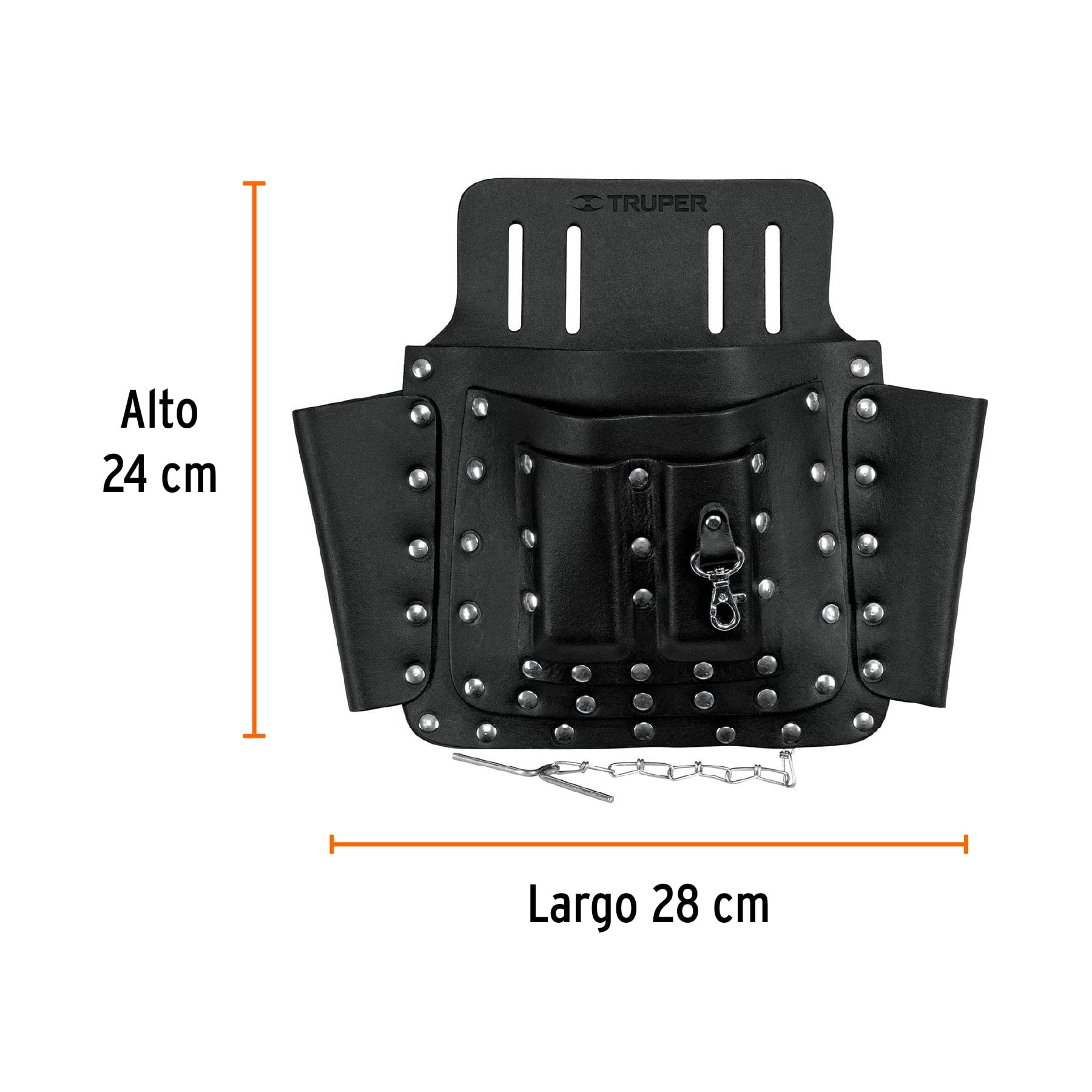 Porta herramientas de cuero con 8 compartimentos, TRUPER