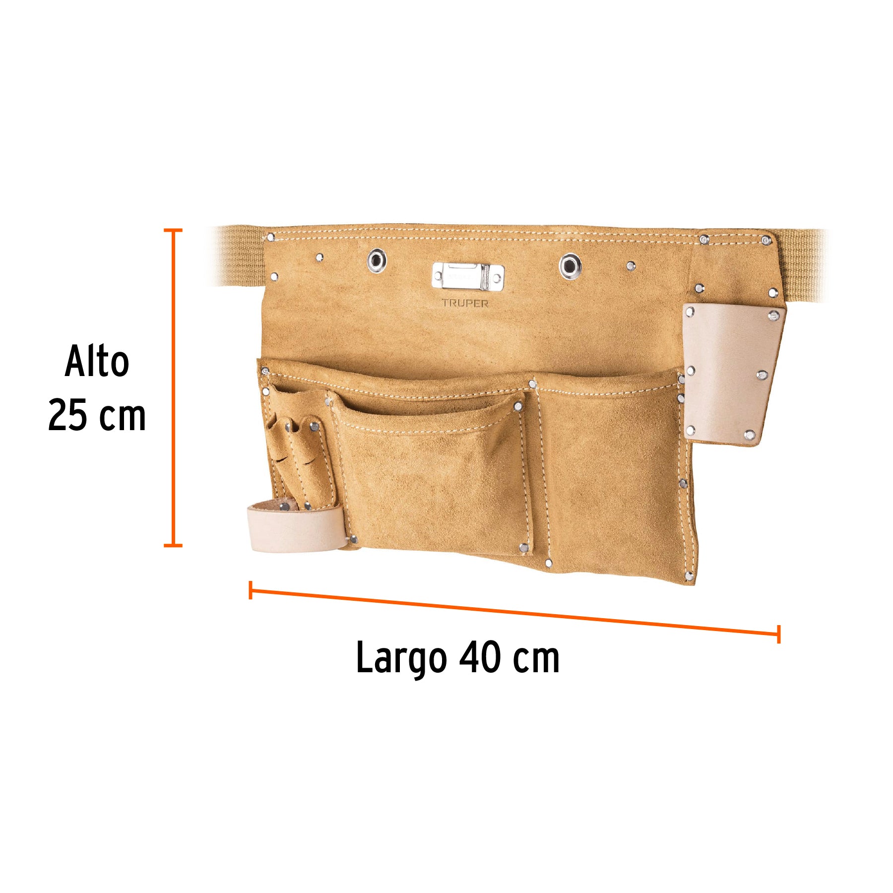 Porta herramientas de carnaza con 9 compartimentos, TRUPER