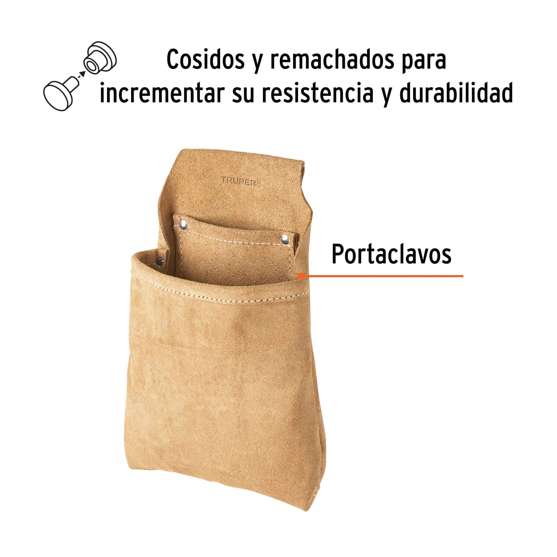 Porta herramientas de clavos con 2 compartimentos, TRUPER