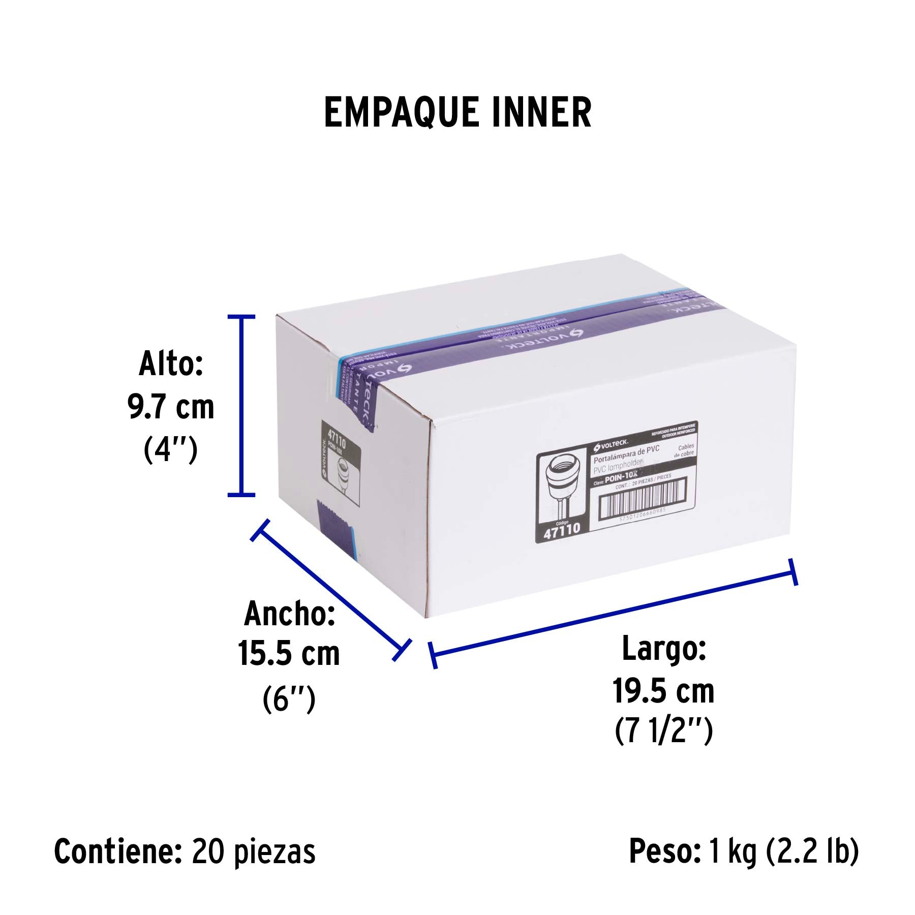 Portalámpara para intemperie, reforzada , VOLTECK - Empaque