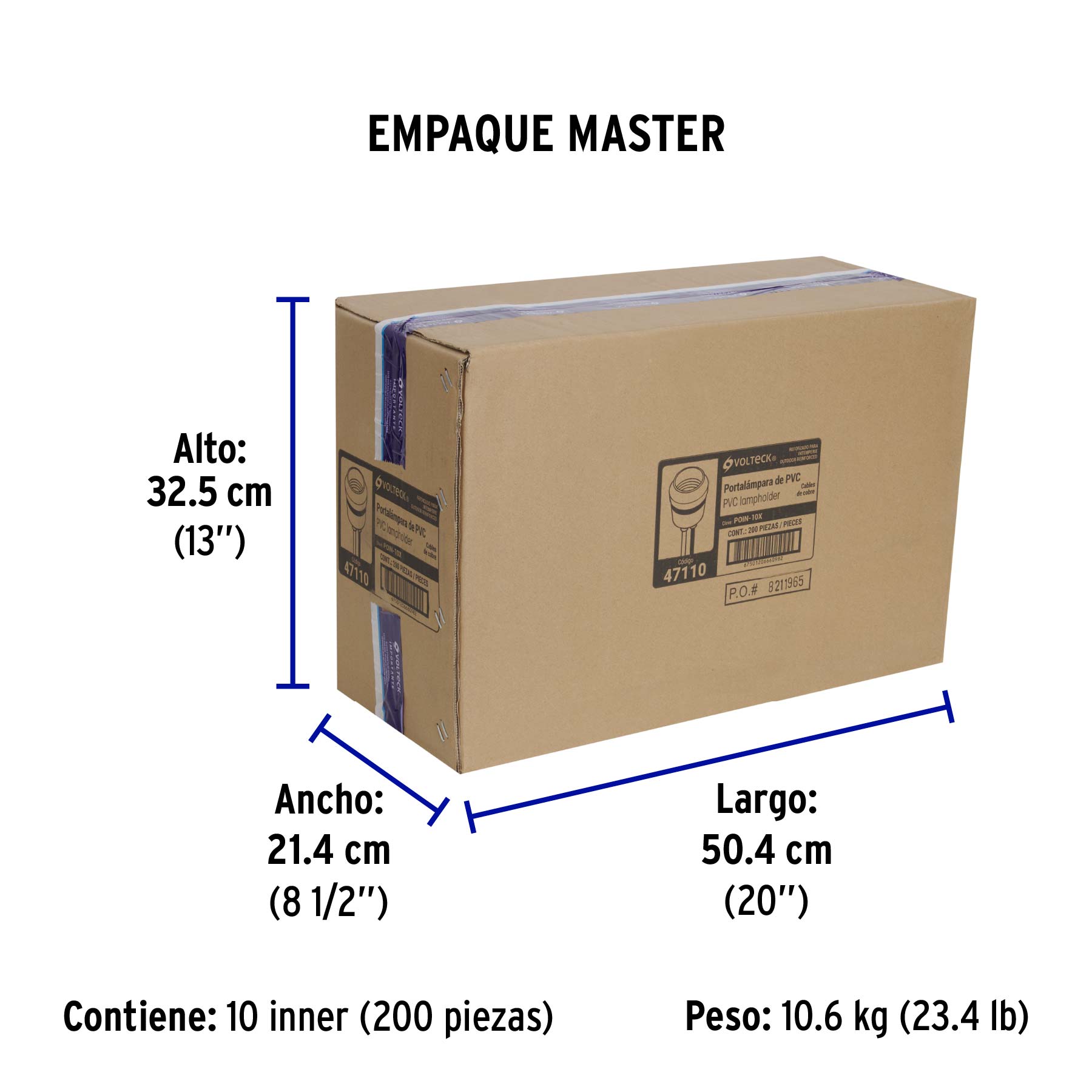 Portalámpara para intemperie, reforzada , VOLTECK - Empaque
