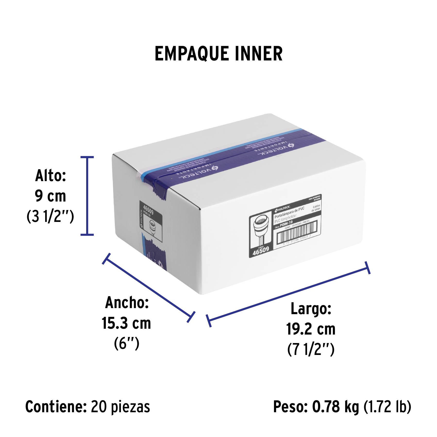 Portalámpara de PVC para intemperie, VOLTECK - Empaque