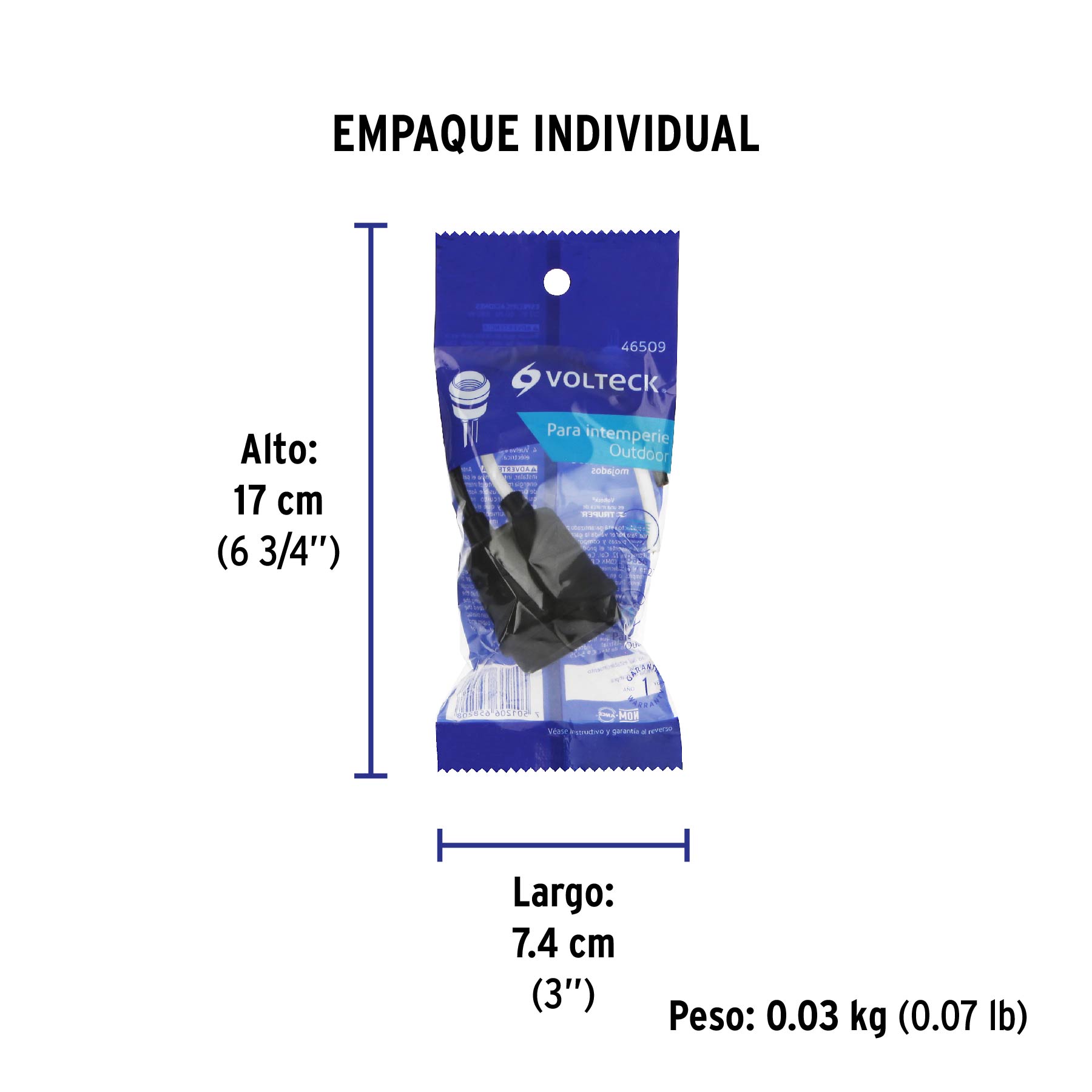 Portalámpara de PVC para intemperie, VOLTECK - Empaque