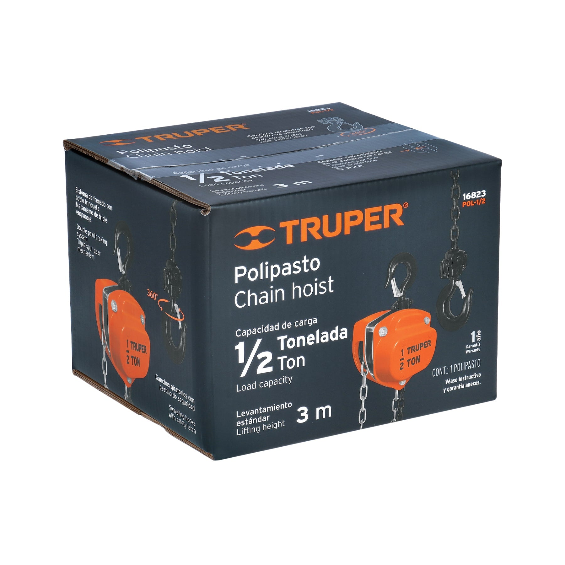 Polipasto de cadena de 1/2 ton, TRUPER