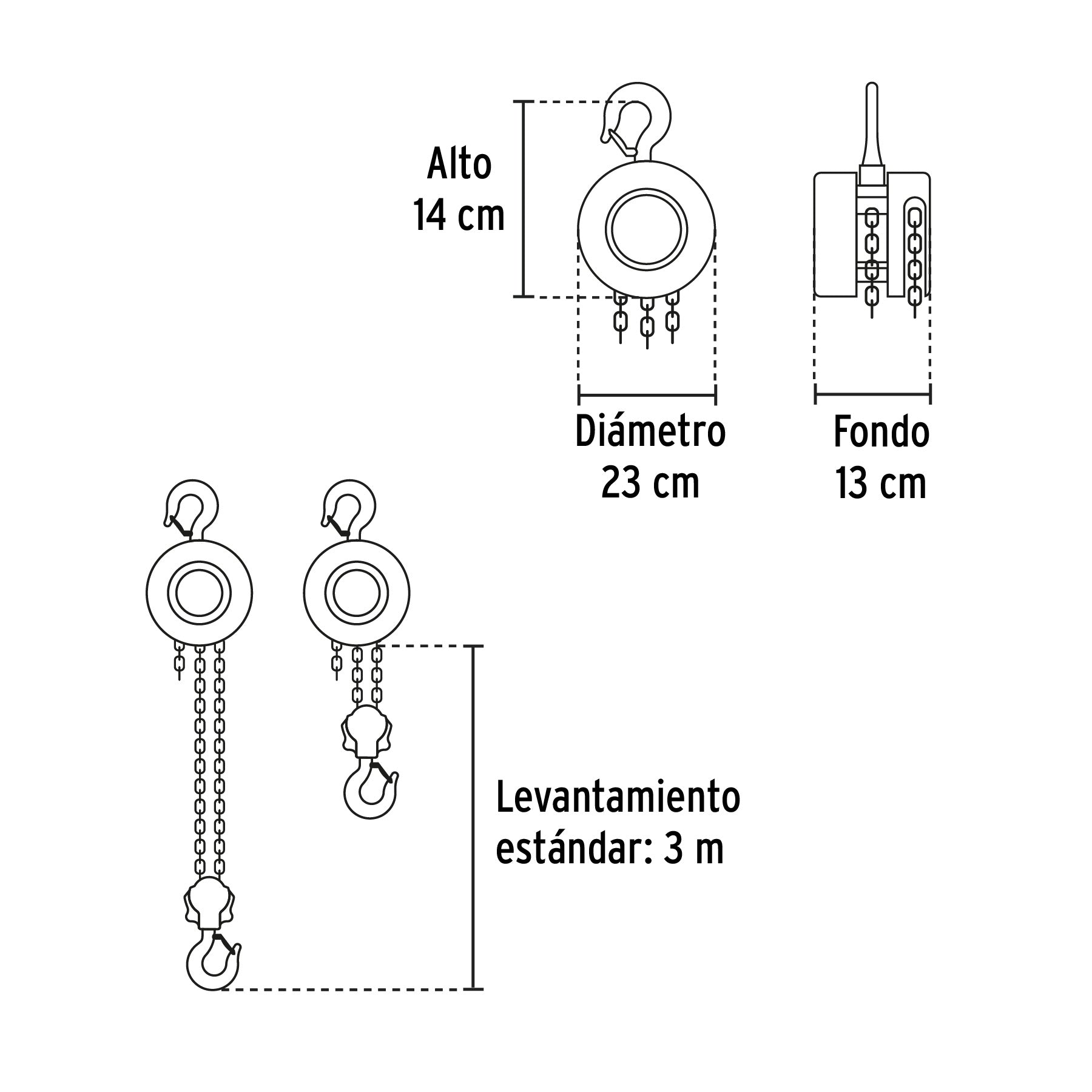 Polipasto de cadena de 1 ton, PRETUL