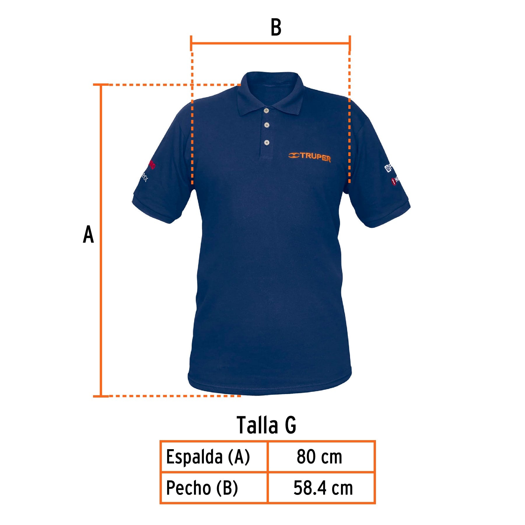 Playera polo para hombre, azul, G, TRUPER