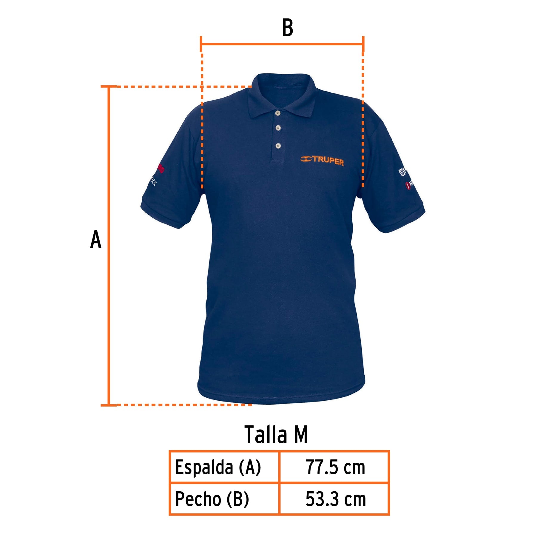 Playera polo para hombre, azul, M, TRUPER