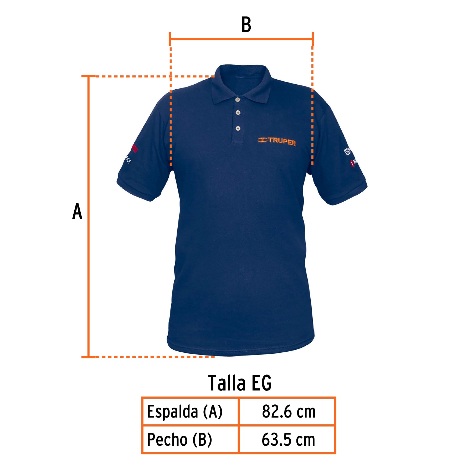 Playera polo para hombre, azul, EG, TRUPER