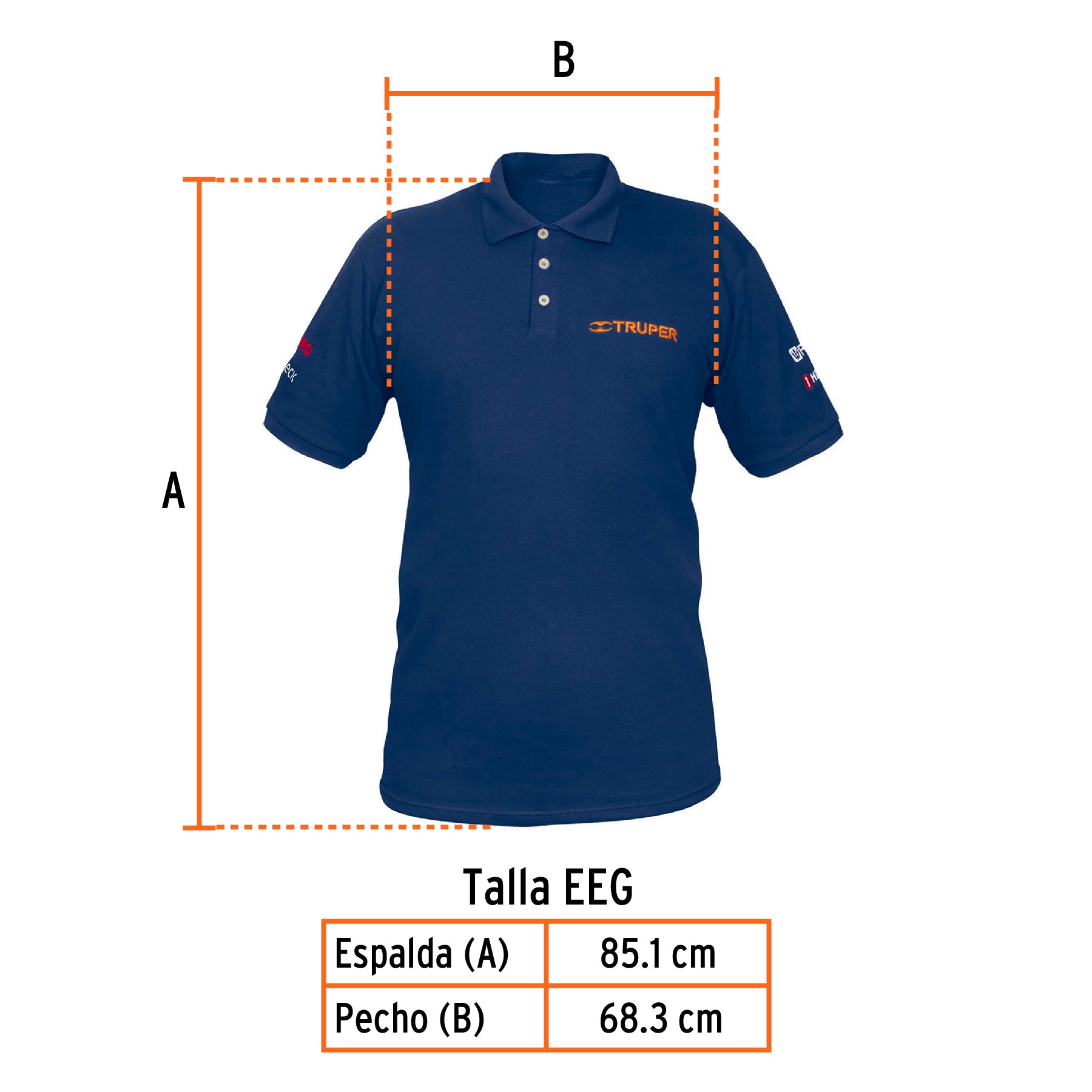 Playera polo para hombre, azul, EEG, TRUPER