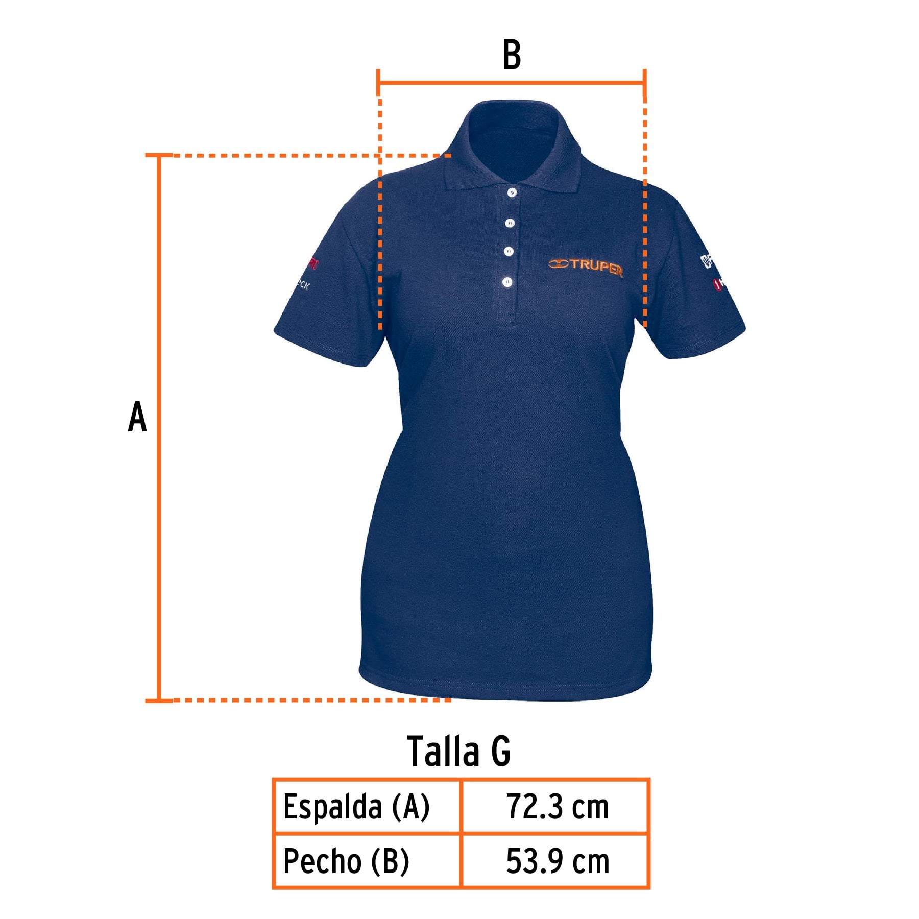 Playera polo para mujer, azul, G, TRUPER