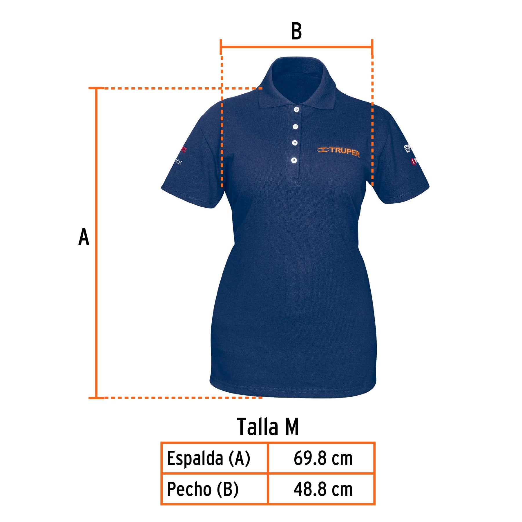 Playera polo para mujer, azul, M, TRUPER