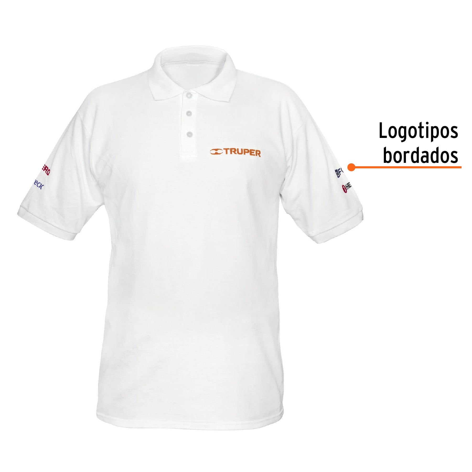 Playera polo para hombre, blanca, G, TRUPER
