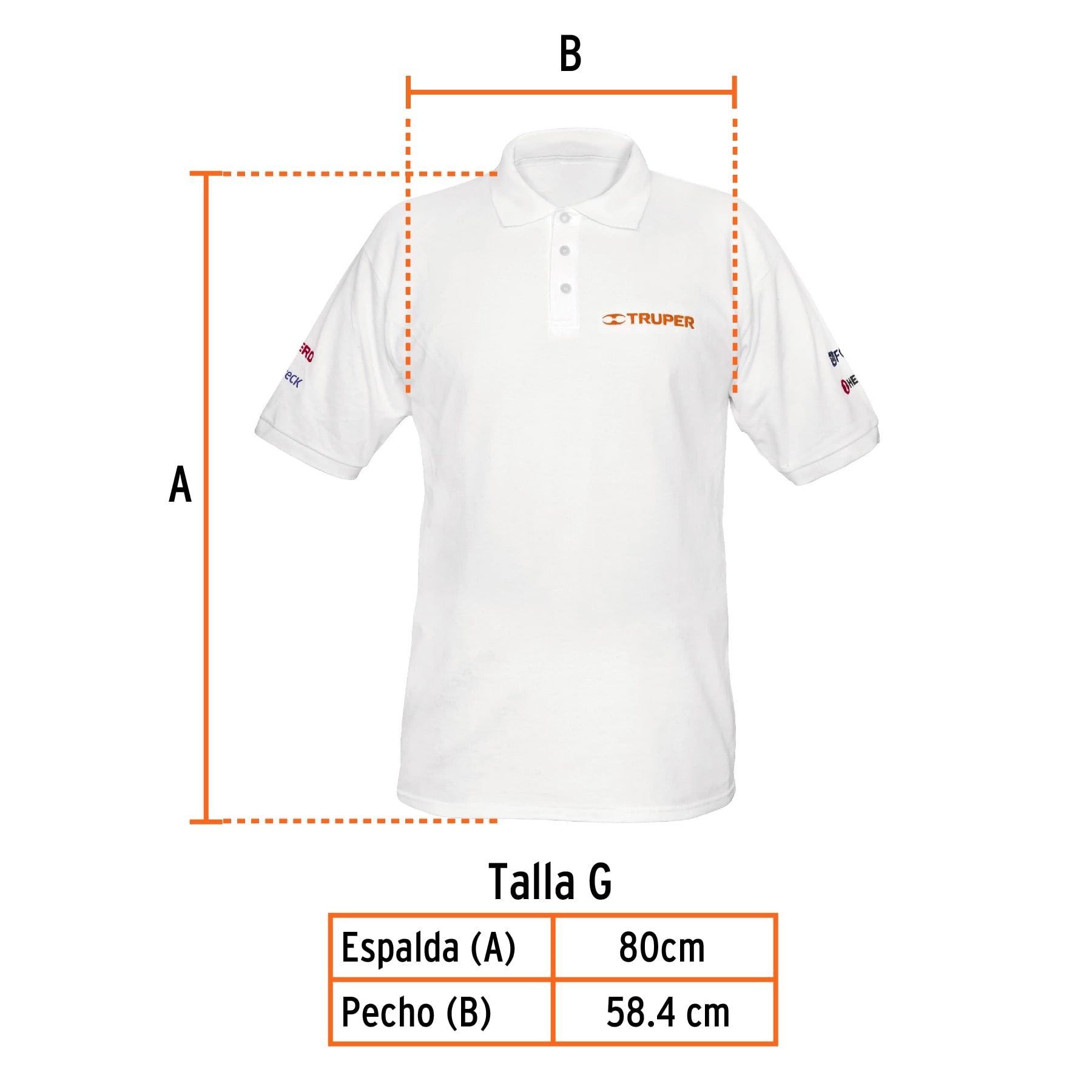 Playera polo para hombre, blanca, G, TRUPER
