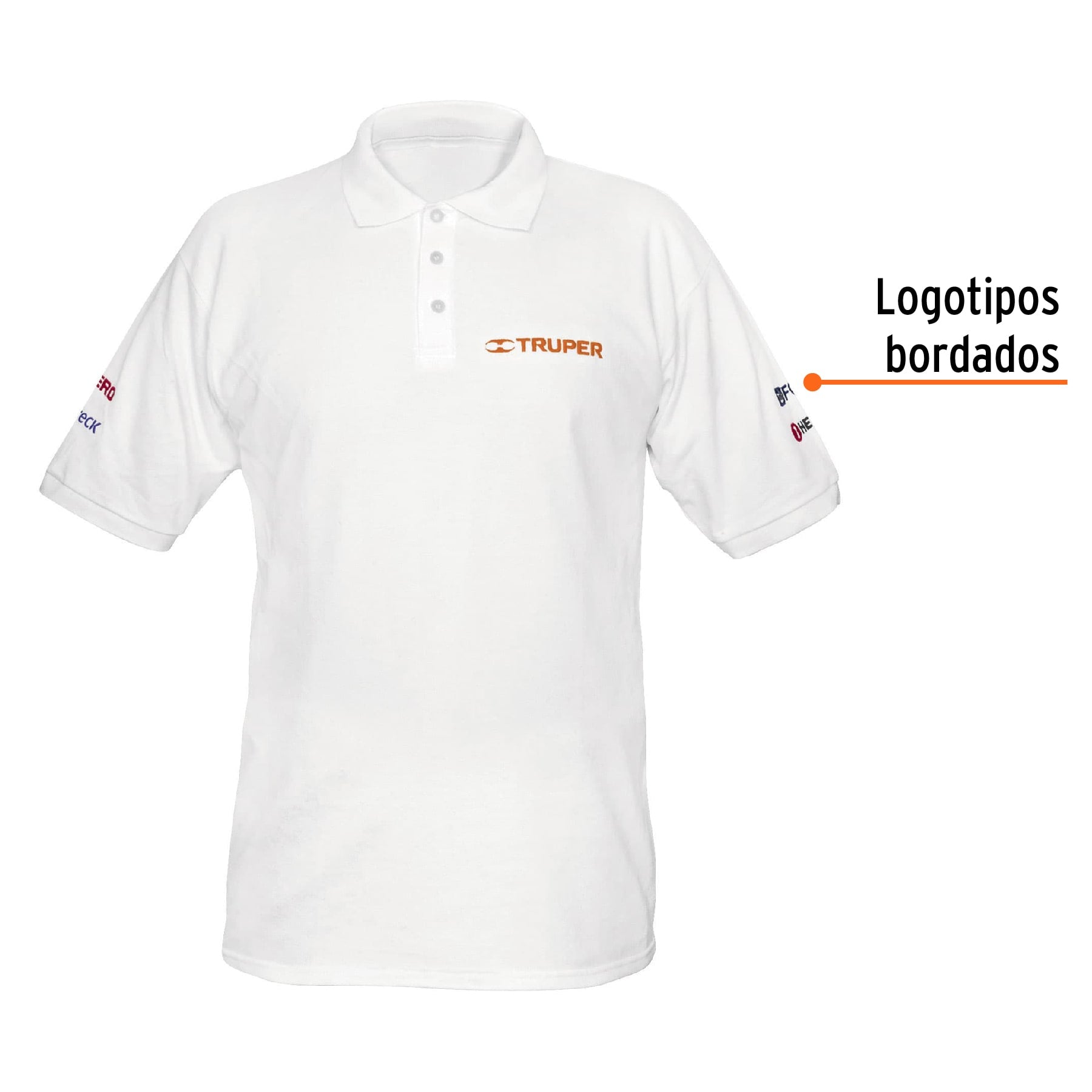 Playera polo para hombre, blanca, M, TRUPER
